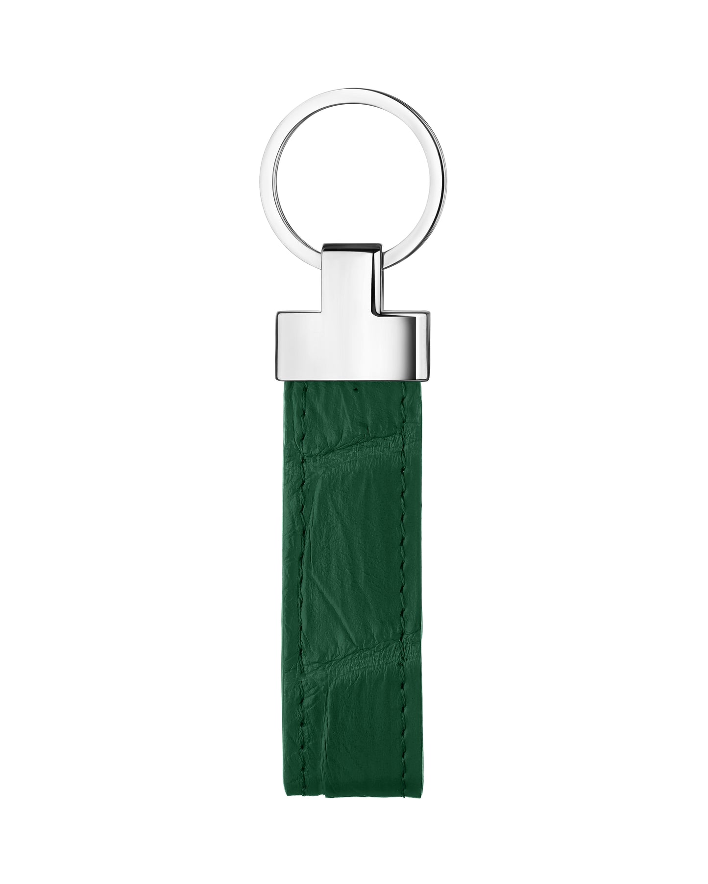 Dark Green Crocodile Leather Keychain