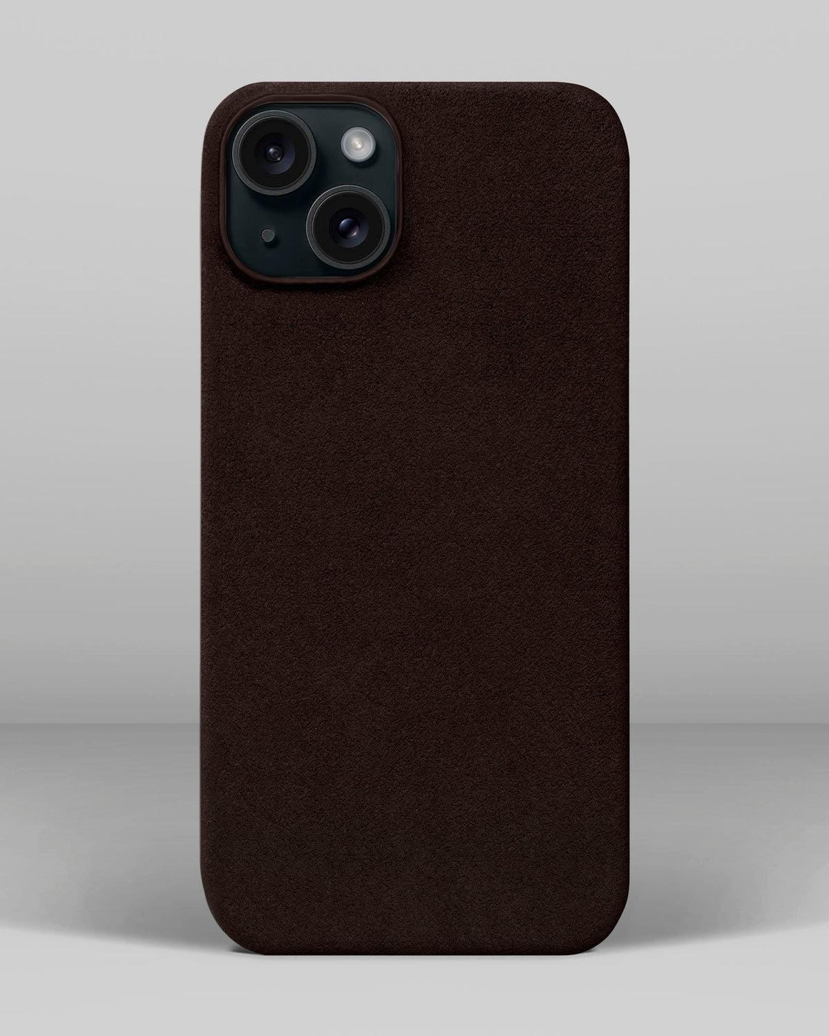 Dark Brown Alcantara Case for iPhone 15 Plus