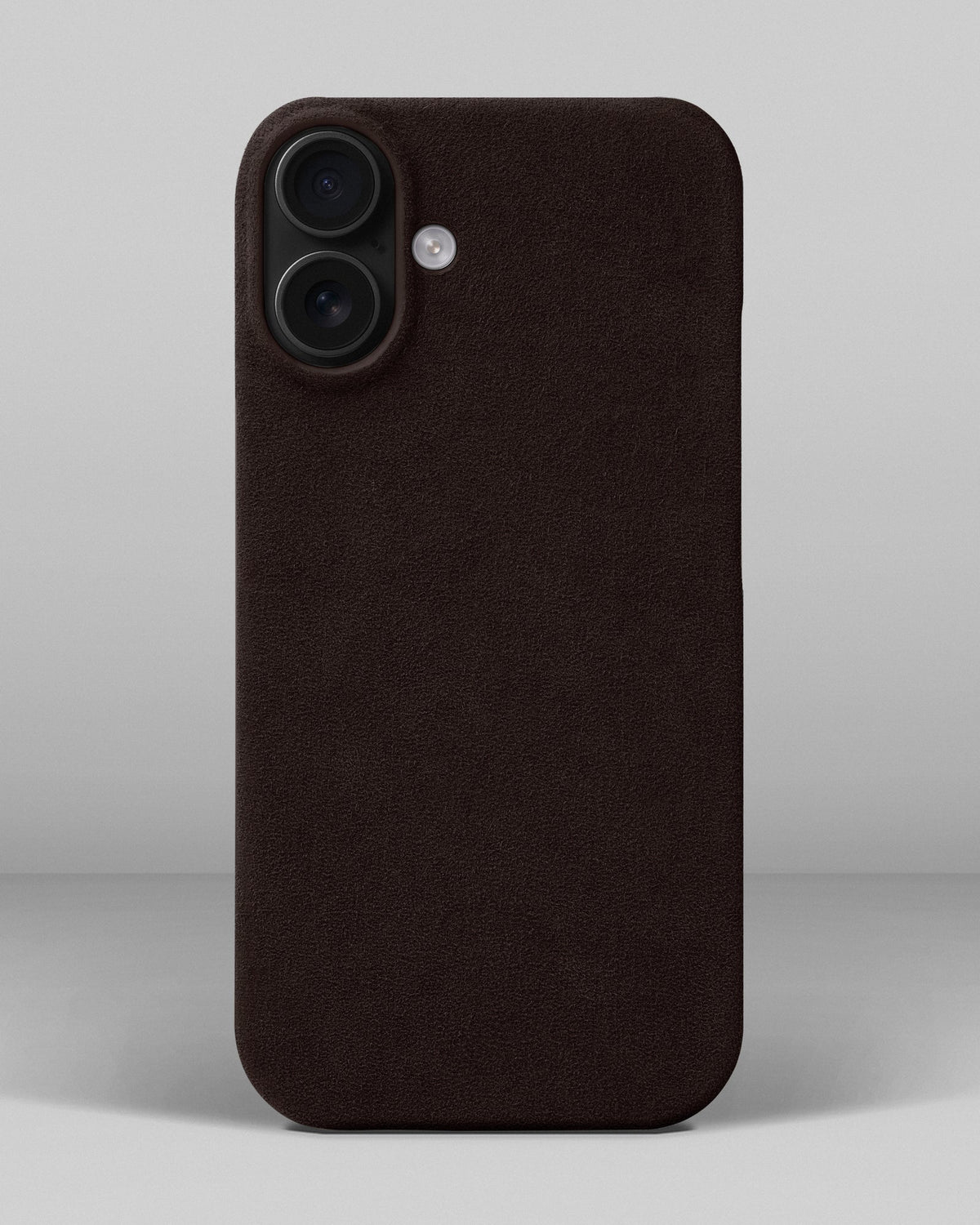 Dark Brown Alcantara Case for iPhone 16 Plus