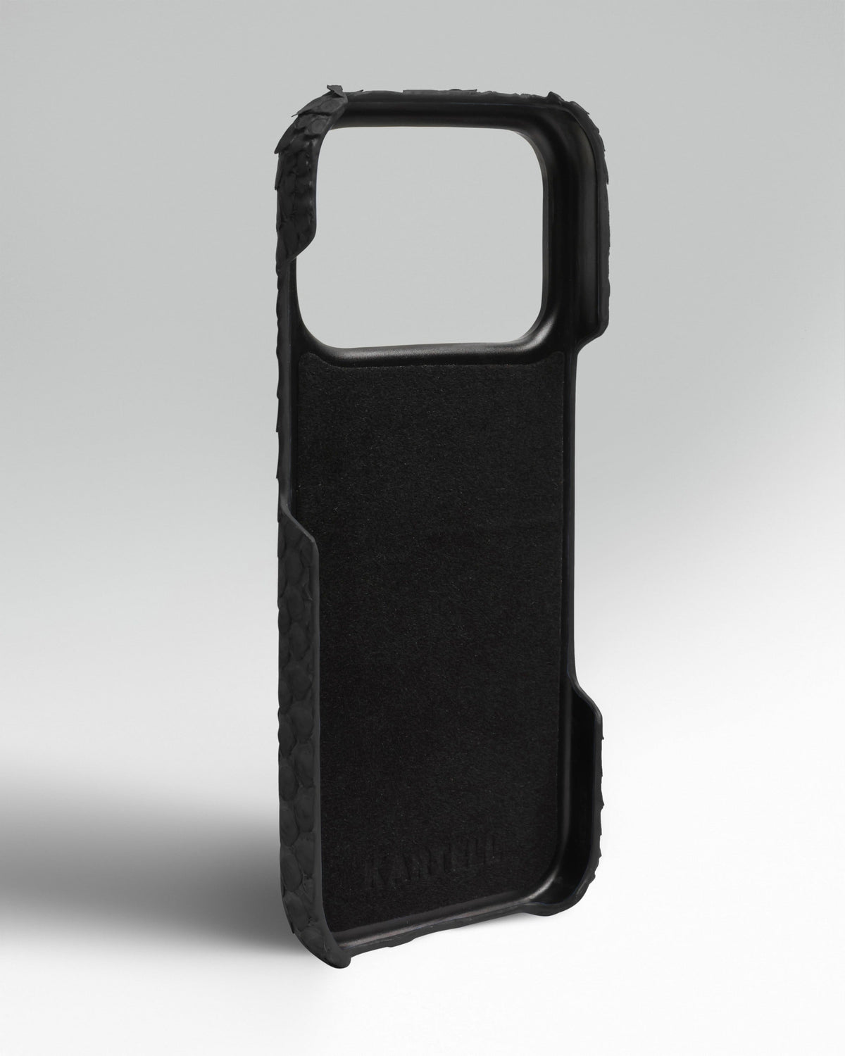 Black Python Leather Full-Wrap Case for iPhone 17 Pro