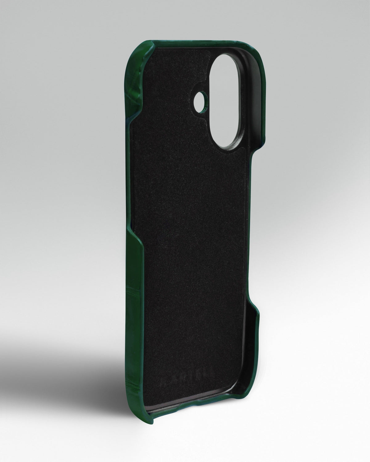Dark Green Crocodile Leather Full-Wrap Case for iPhone 17
