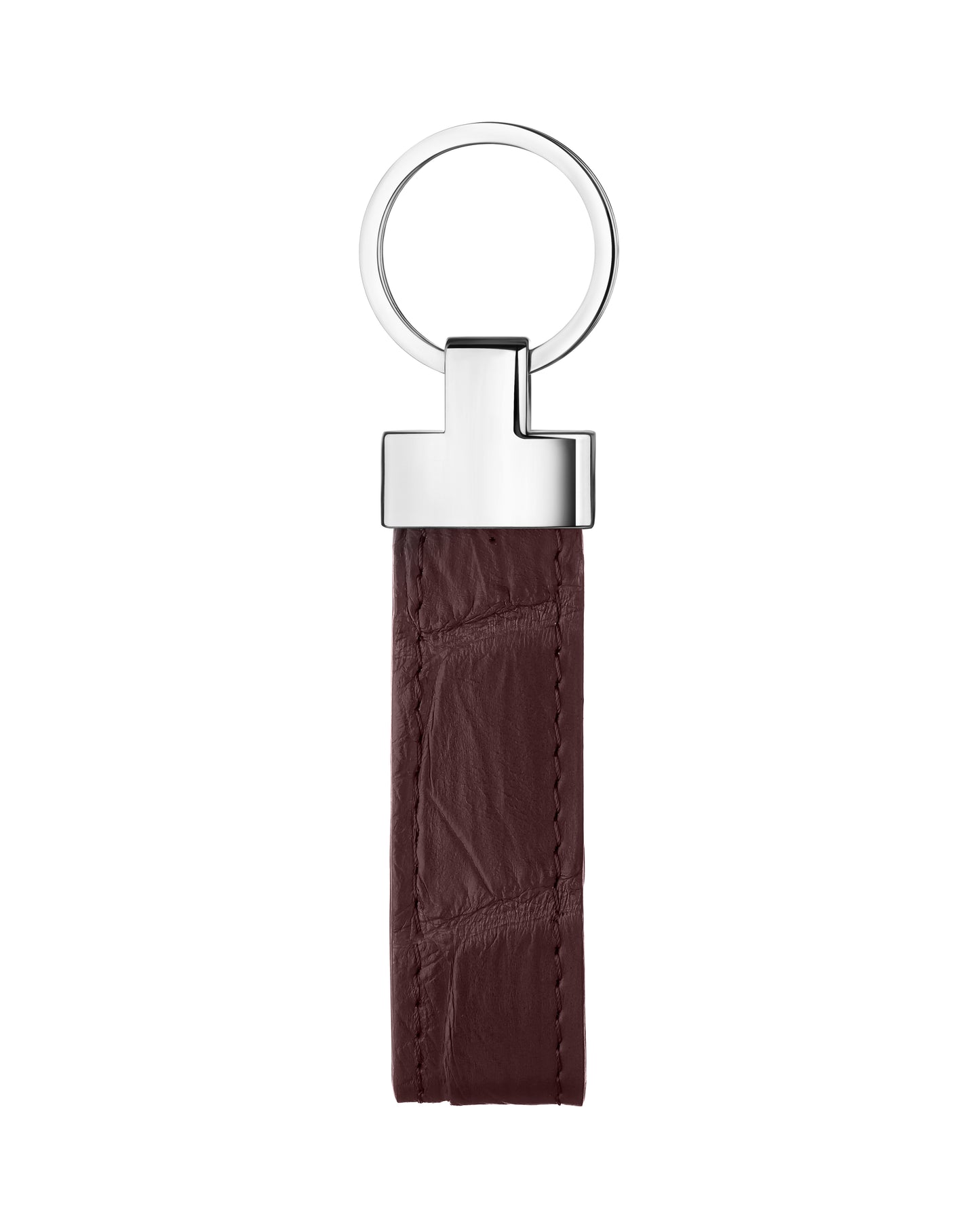 Dark Brown Crocodile Leather Keychain