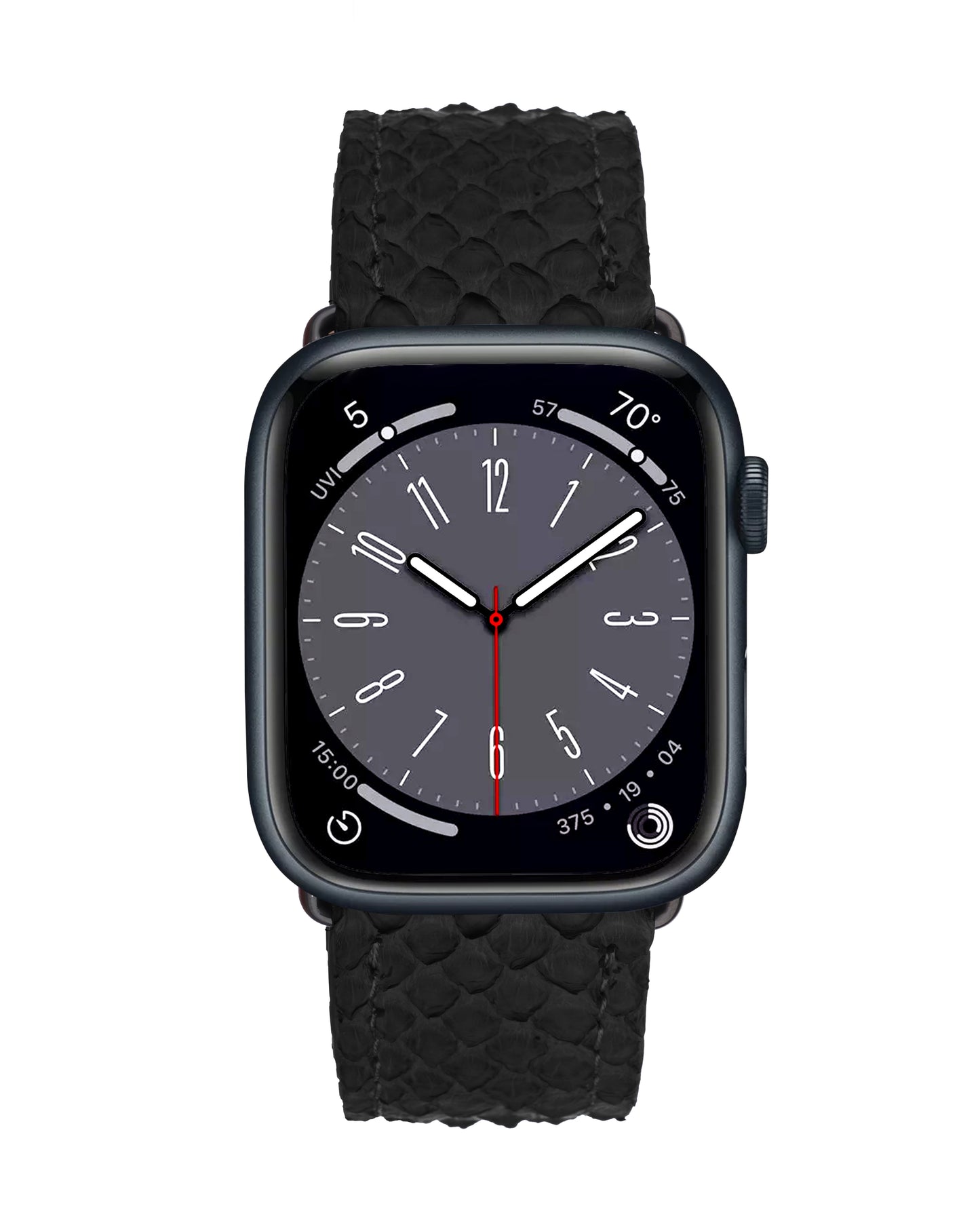 Чорний ремінець Apple Watch зі шкіри пітона