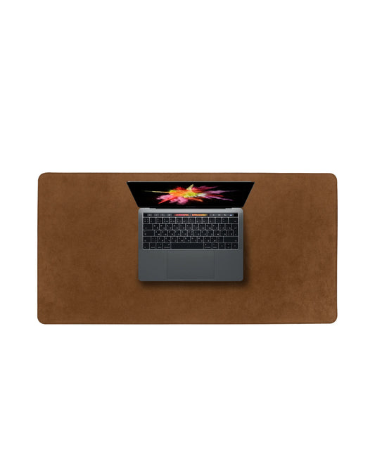 Brown Alcantara Leather Desk Pad