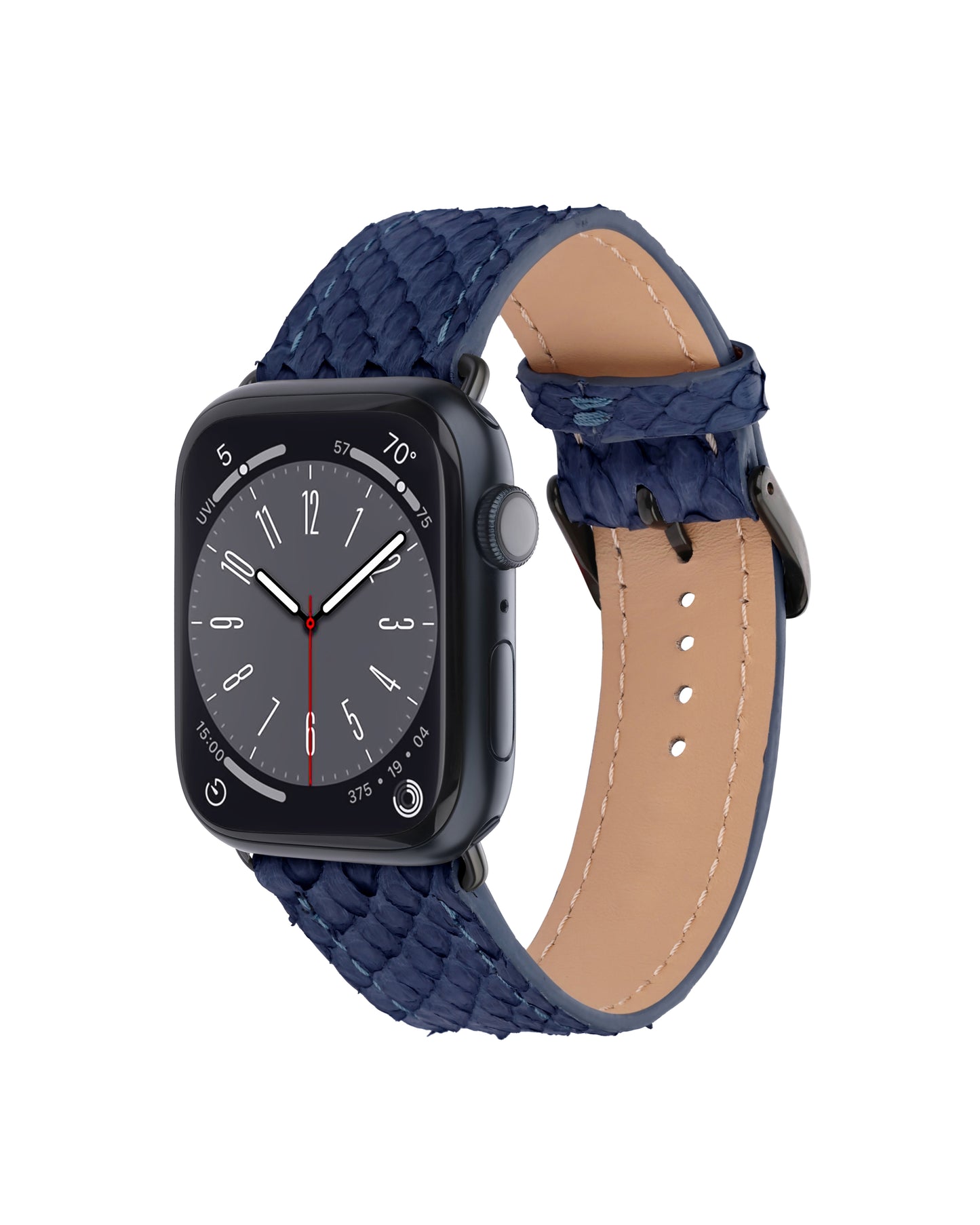 Navy Blue Python Leather Apple Watch Strap