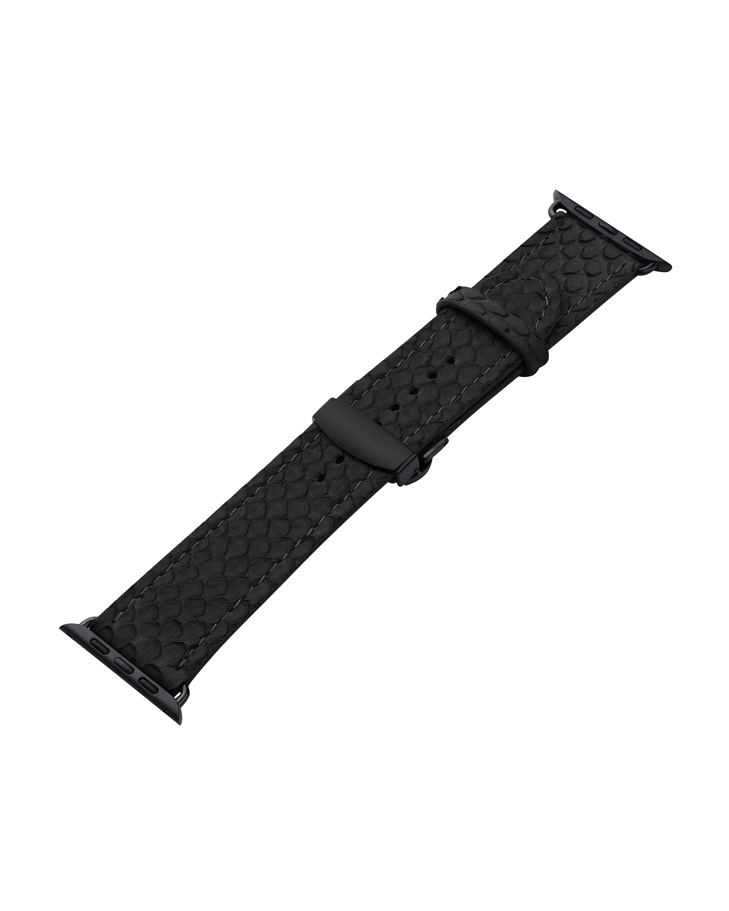Чорний ремінець Apple Watch зі шкіри пітона