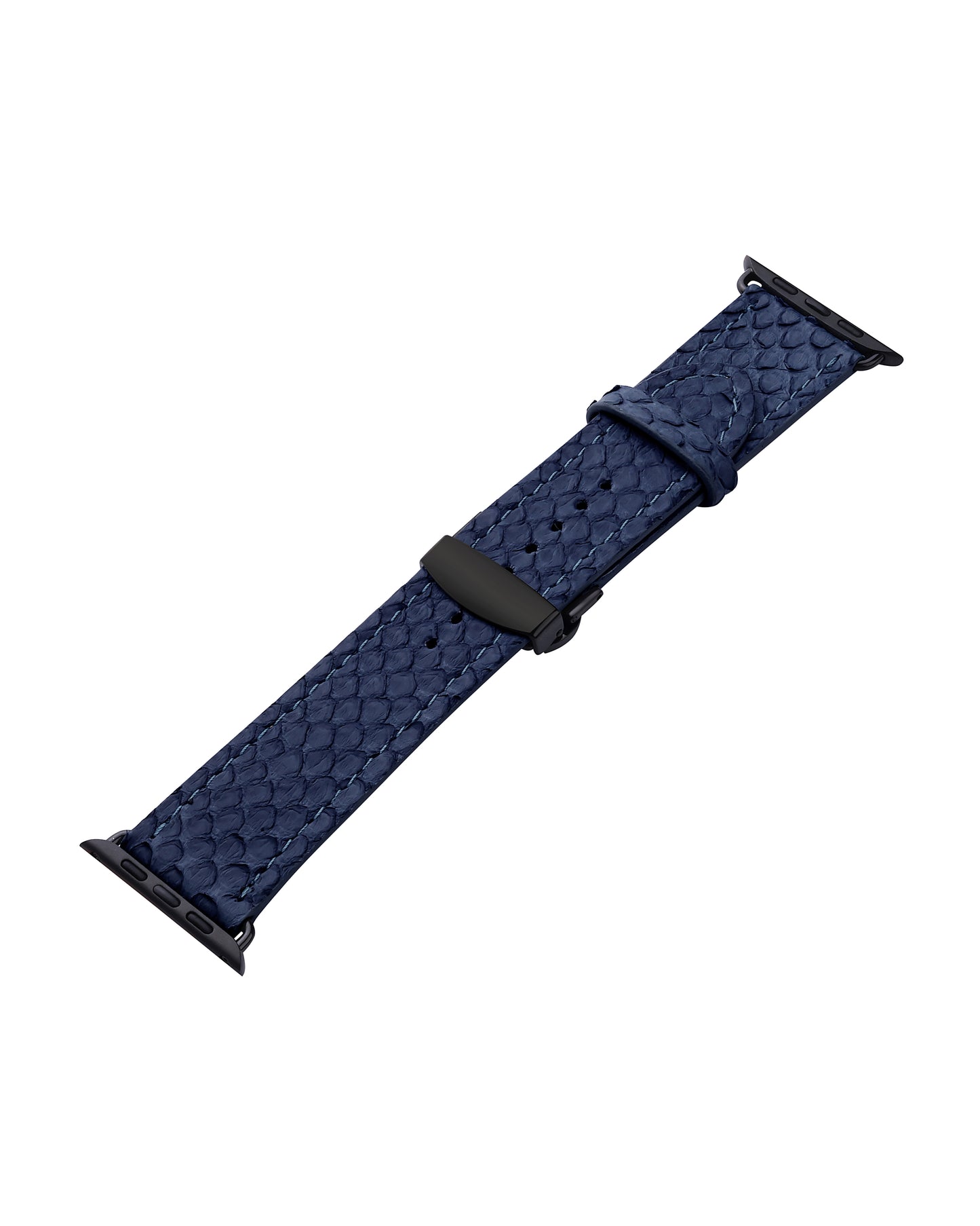 Navy Blue Python Leather Apple Watch Strap