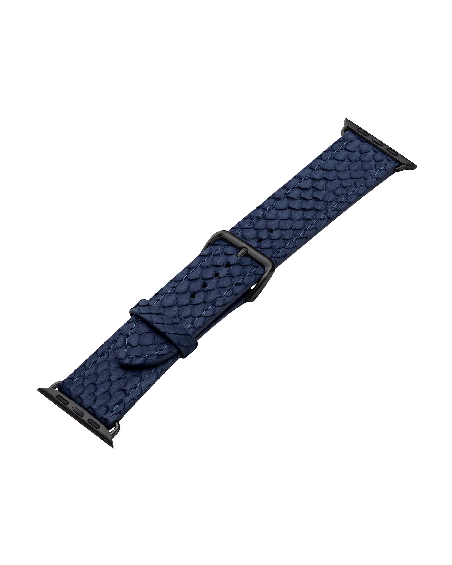 Navy Blue Python Leather Apple Watch Strap