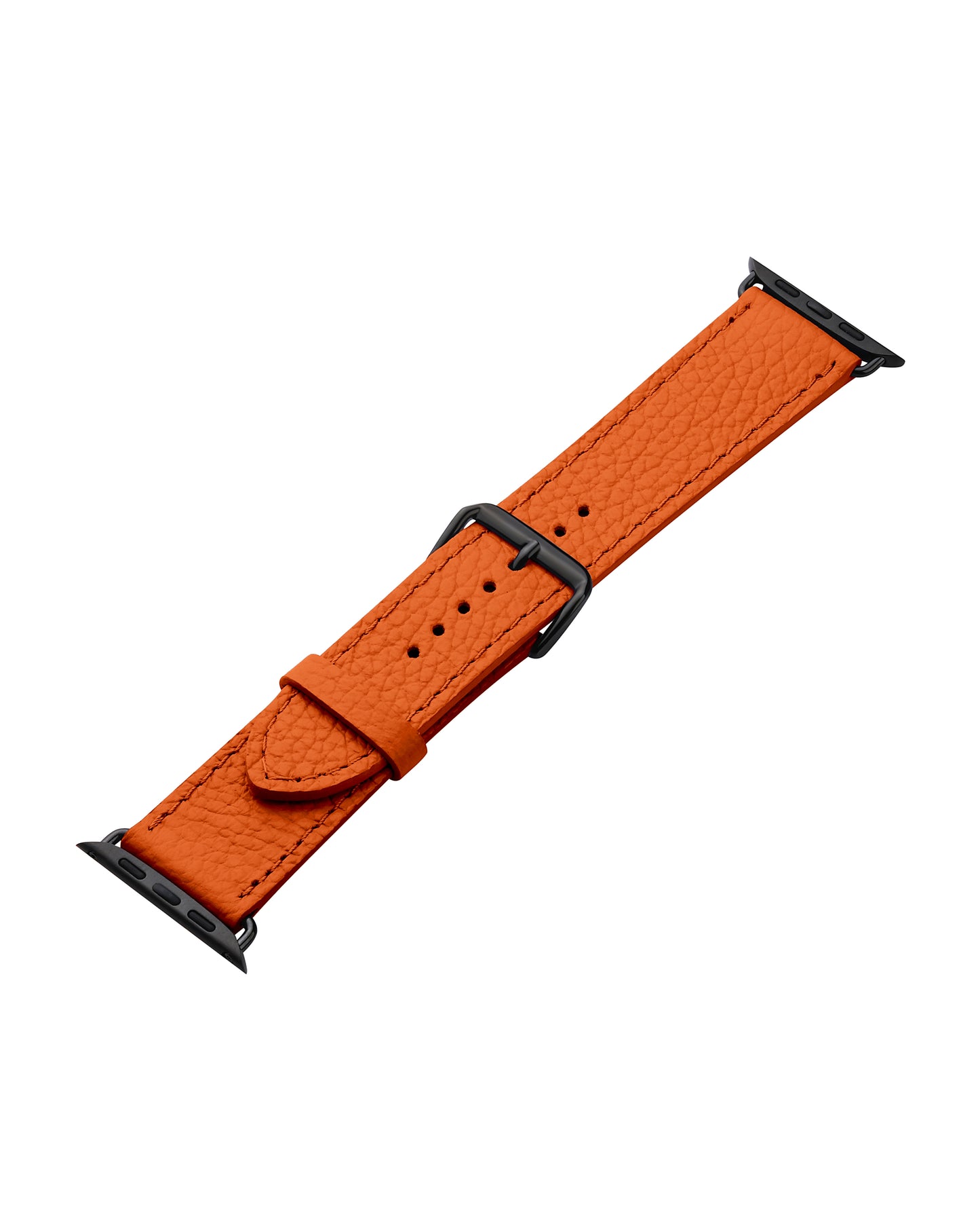 Orange Textured Calf Leather Apple Watch Strap