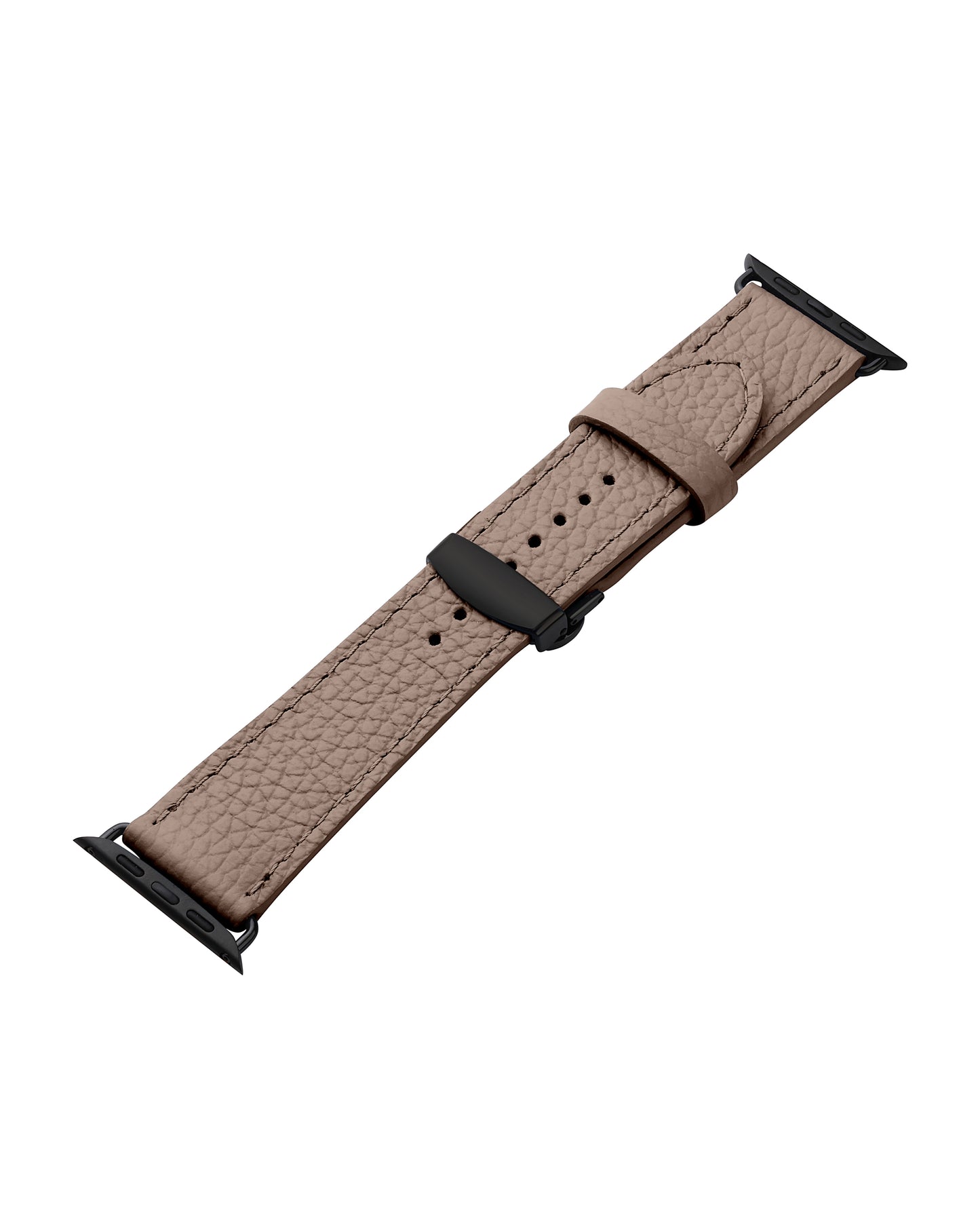 Beige Textured Calf Leather Apple Watch Strap