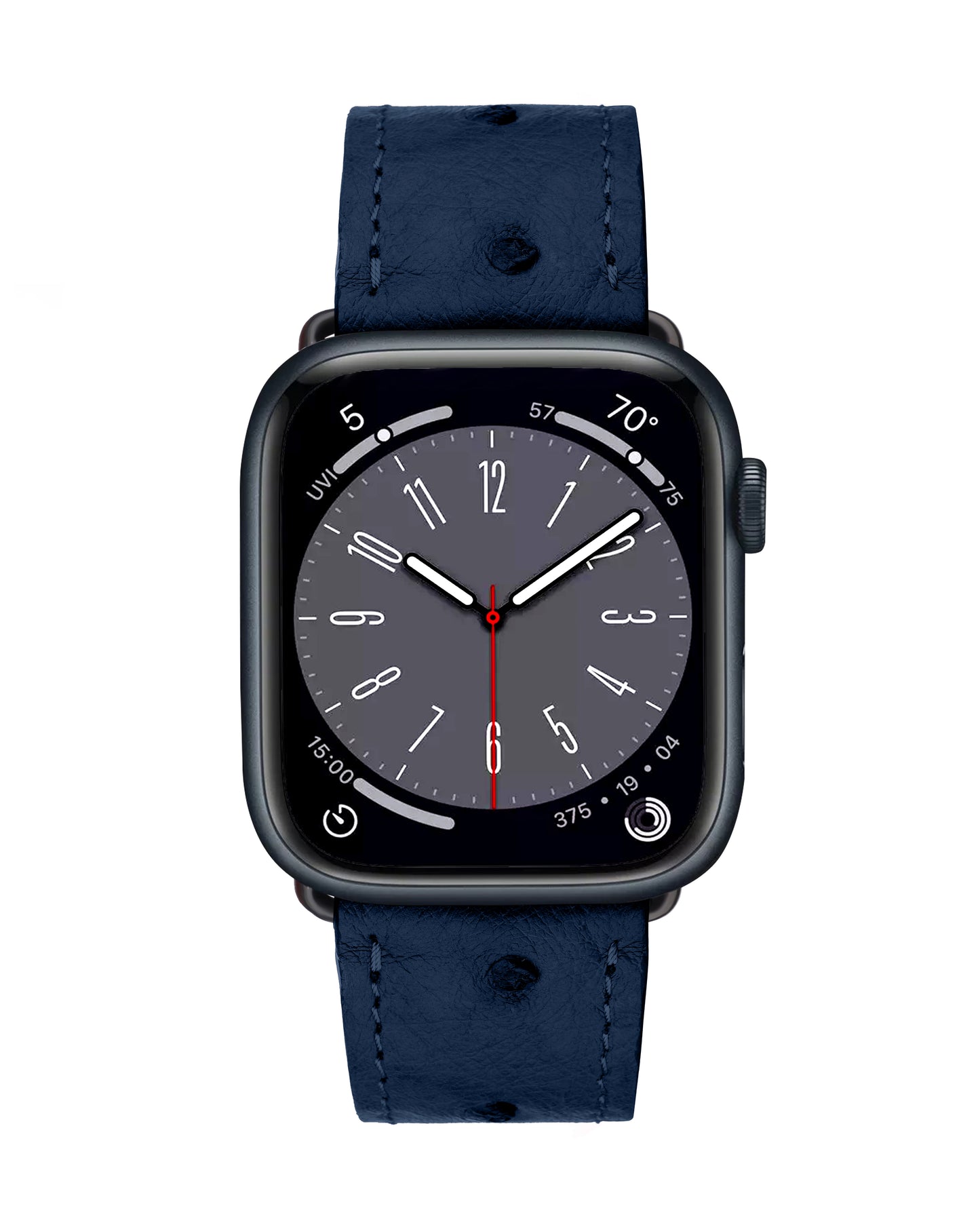 Ремінець Apple Watch зі шкіри страуса темно-синього кольору