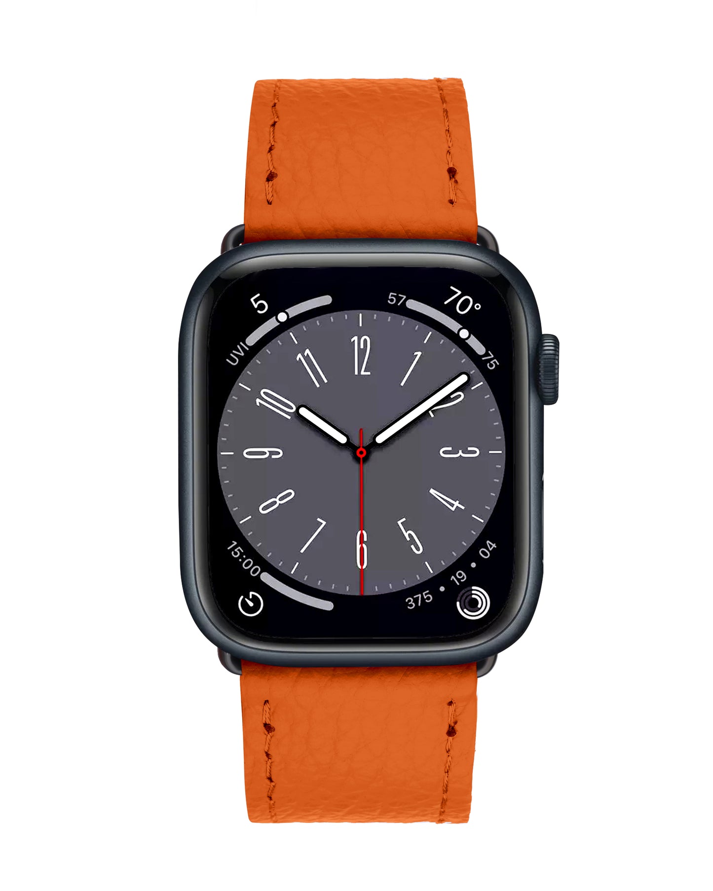 Orange Textured Calf Leather Apple Watch Strap