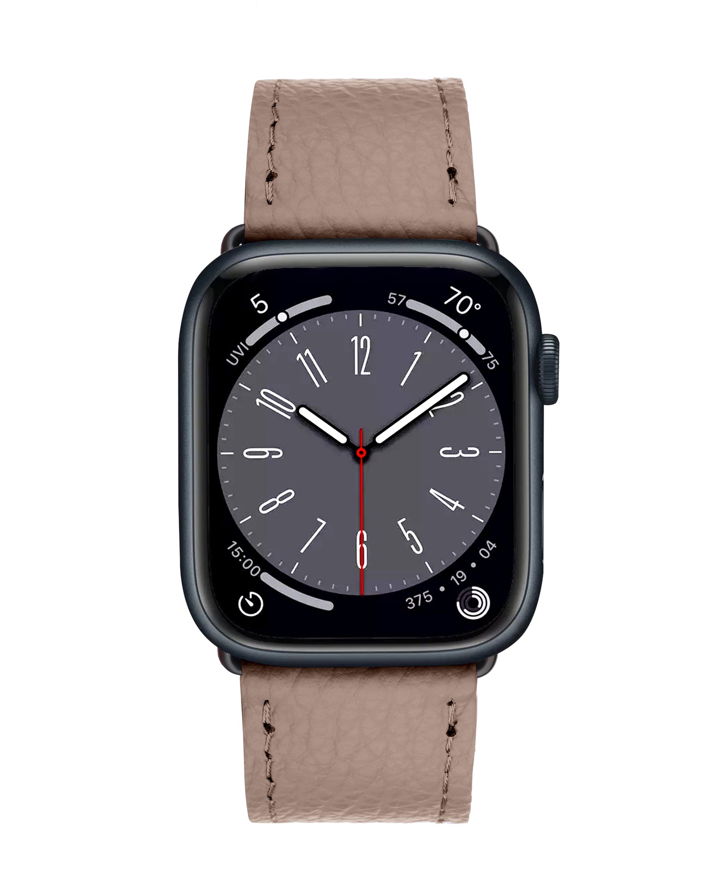 Beige Textured Calf Leather Apple Watch Strap