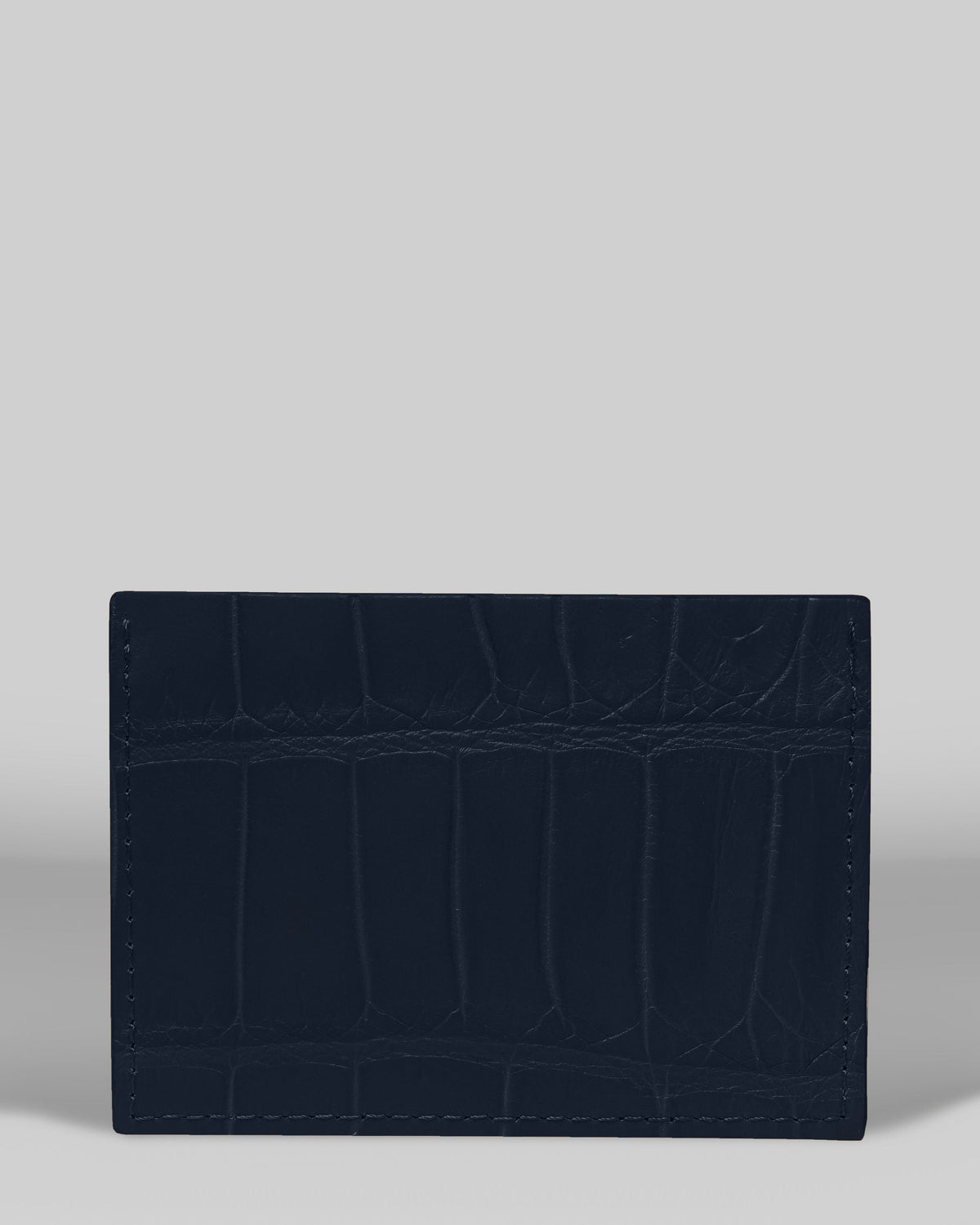 Navy Blue Crocodile Leather Cardholder