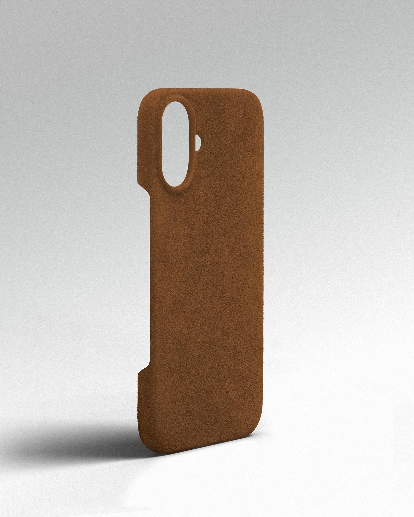 Коричневий чохол з алькантари для iPhone 15