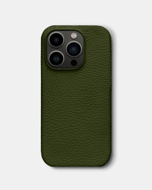 Dark Green Leather Case for iPhone 13 Pro