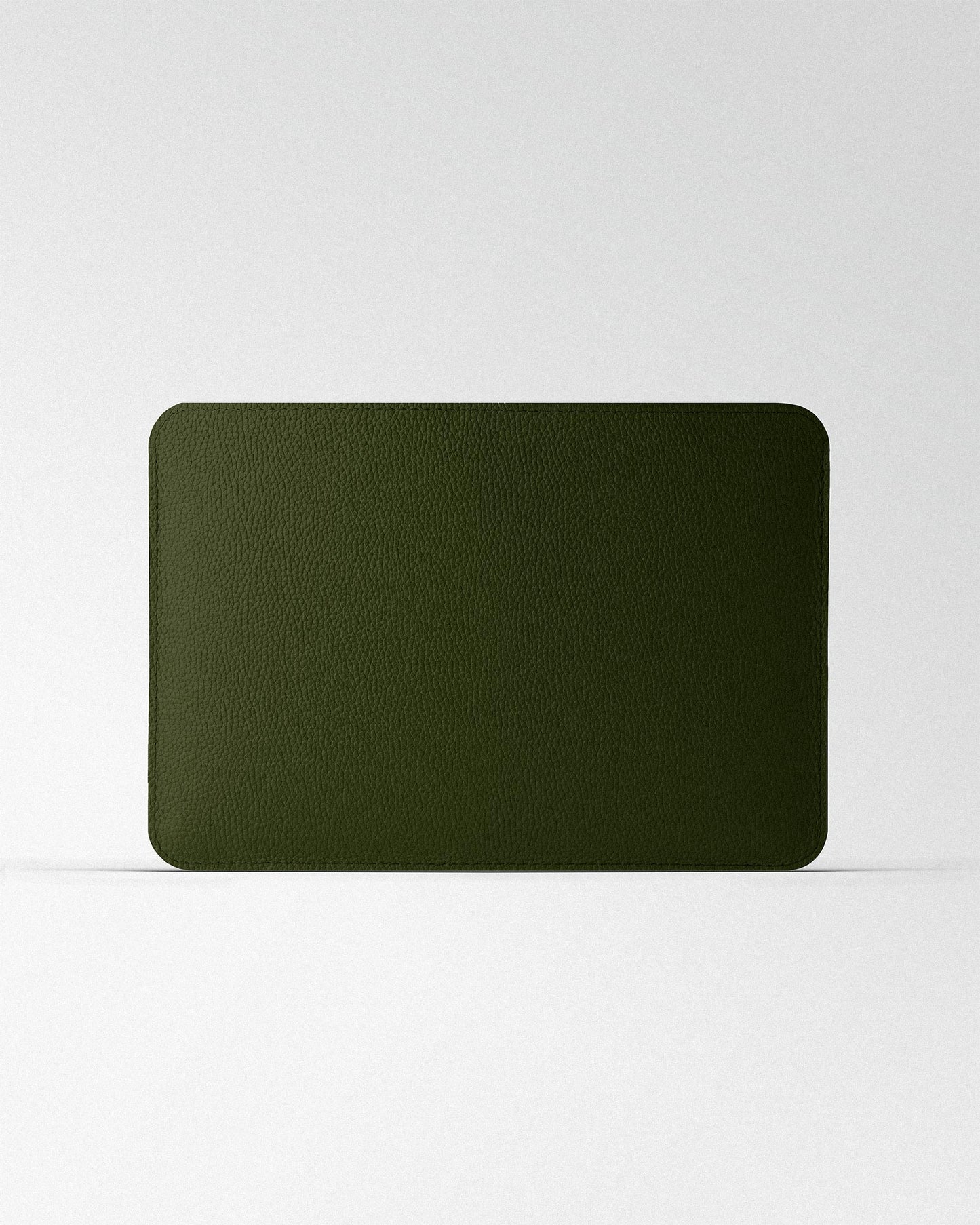 Minimalist MacBook Sleeve in Dark Green Floater Leather
