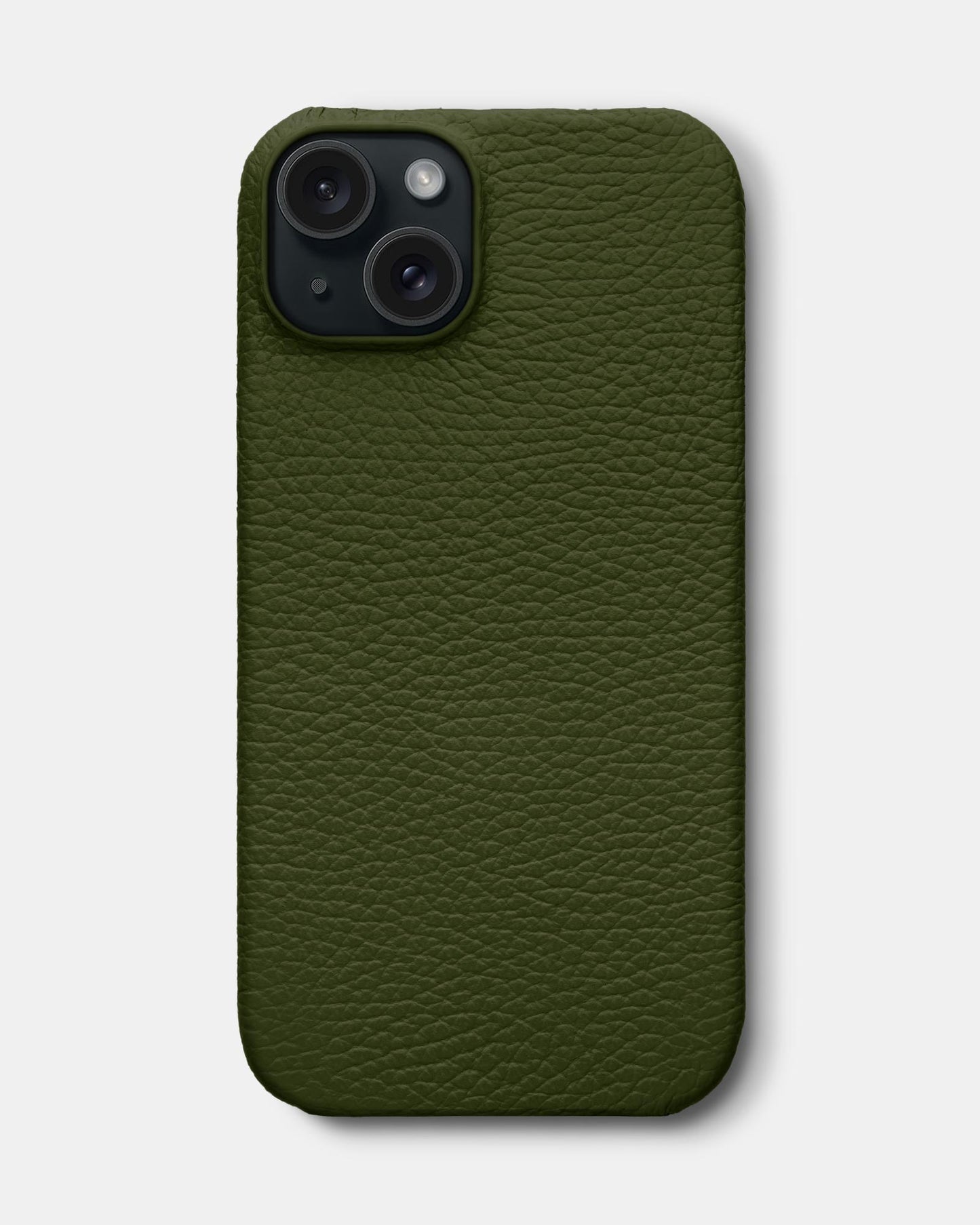 Dark Green Leather Case for iPhone 15 Plus