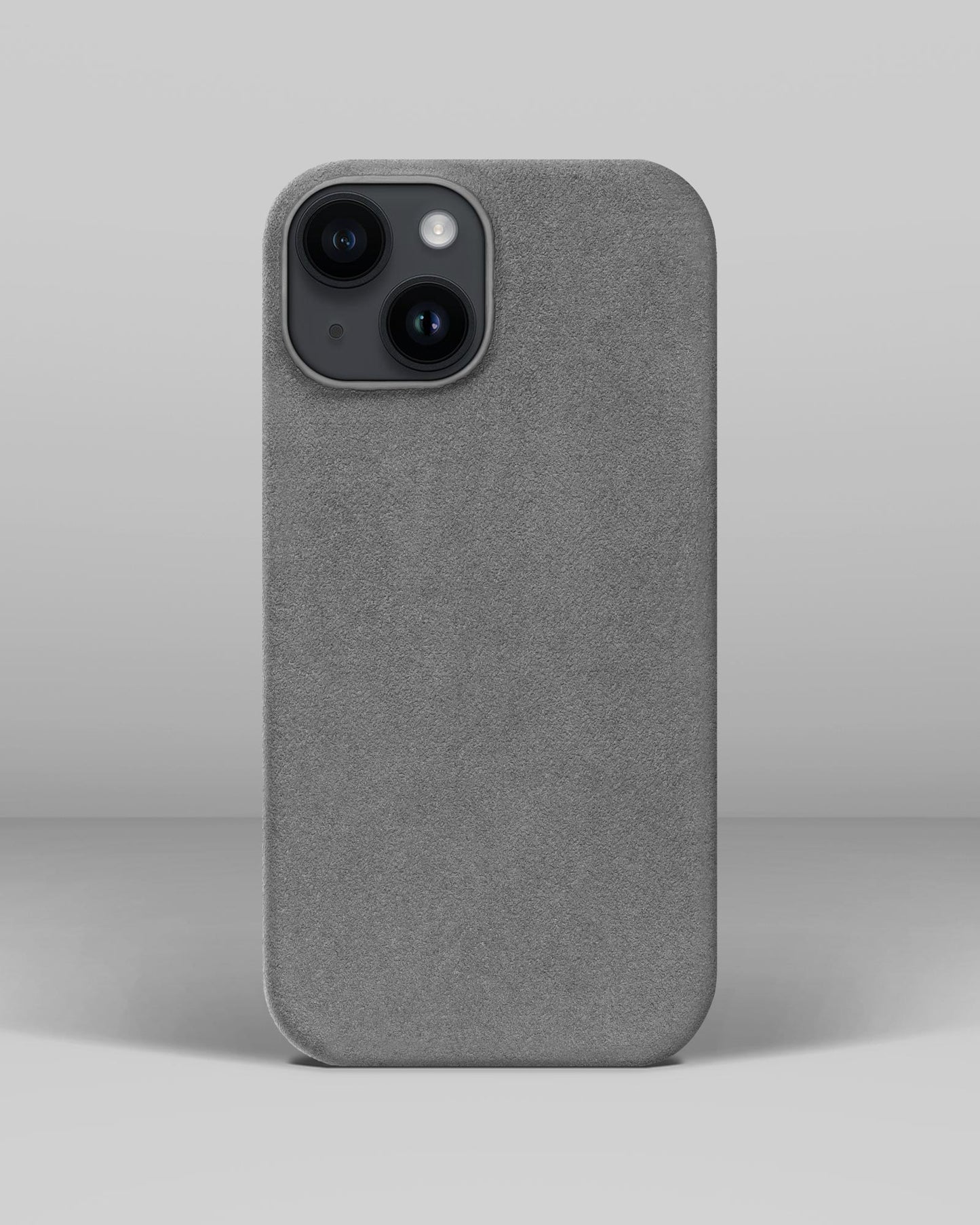 Світло-сірий чохол з алькантари для iPhone 13