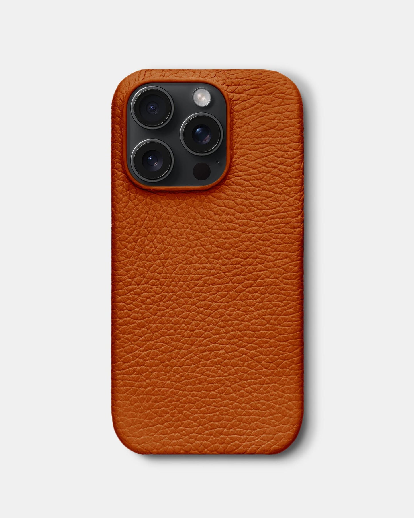 Orange Leather Case for iPhone 15 Pro