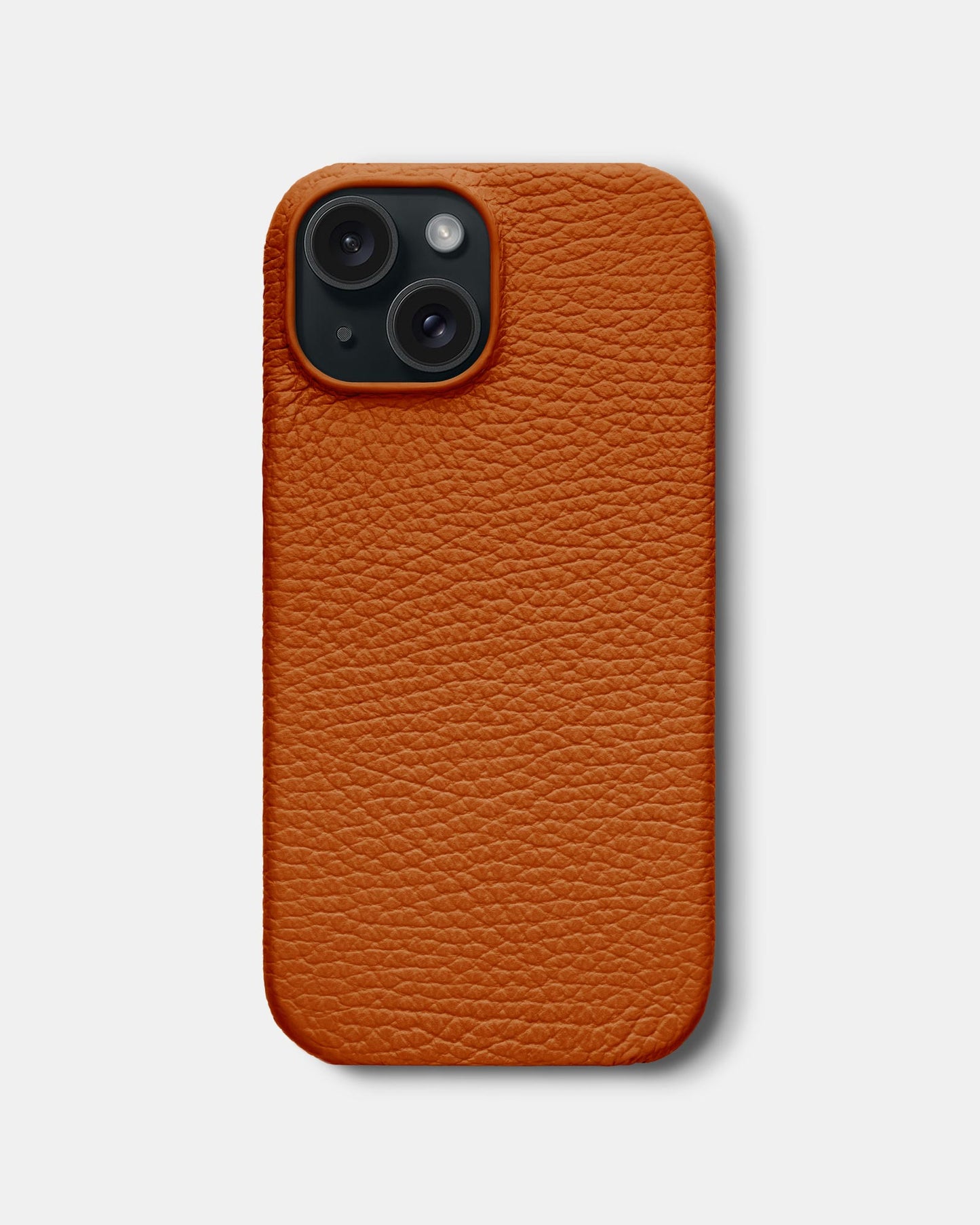Orange Leather Case for iPhone 15