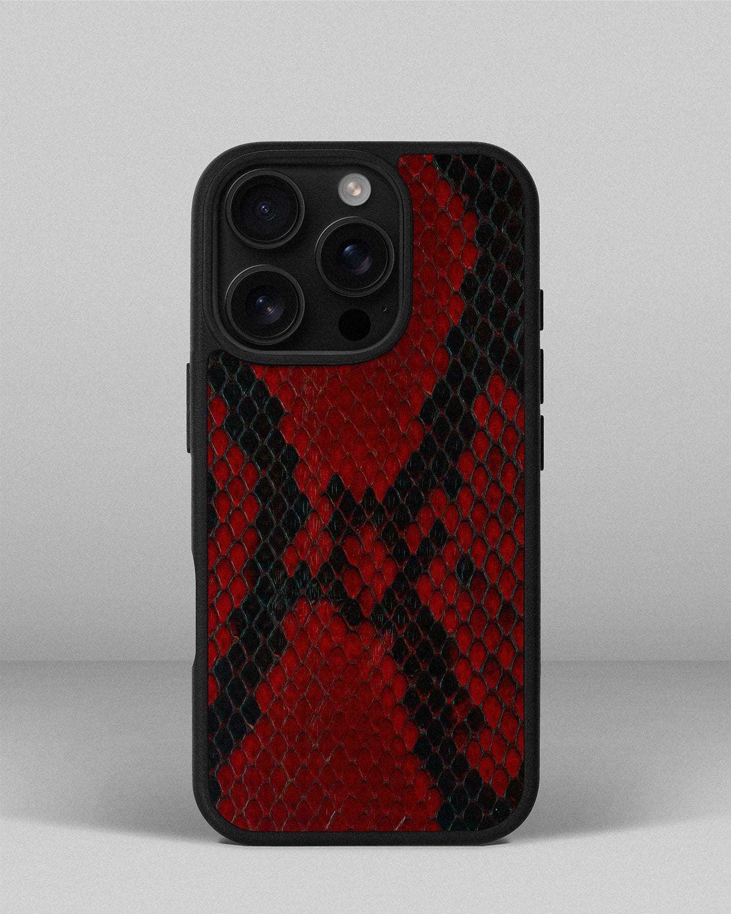 Red Python Skin Sport Case for iPhone 16 Pro