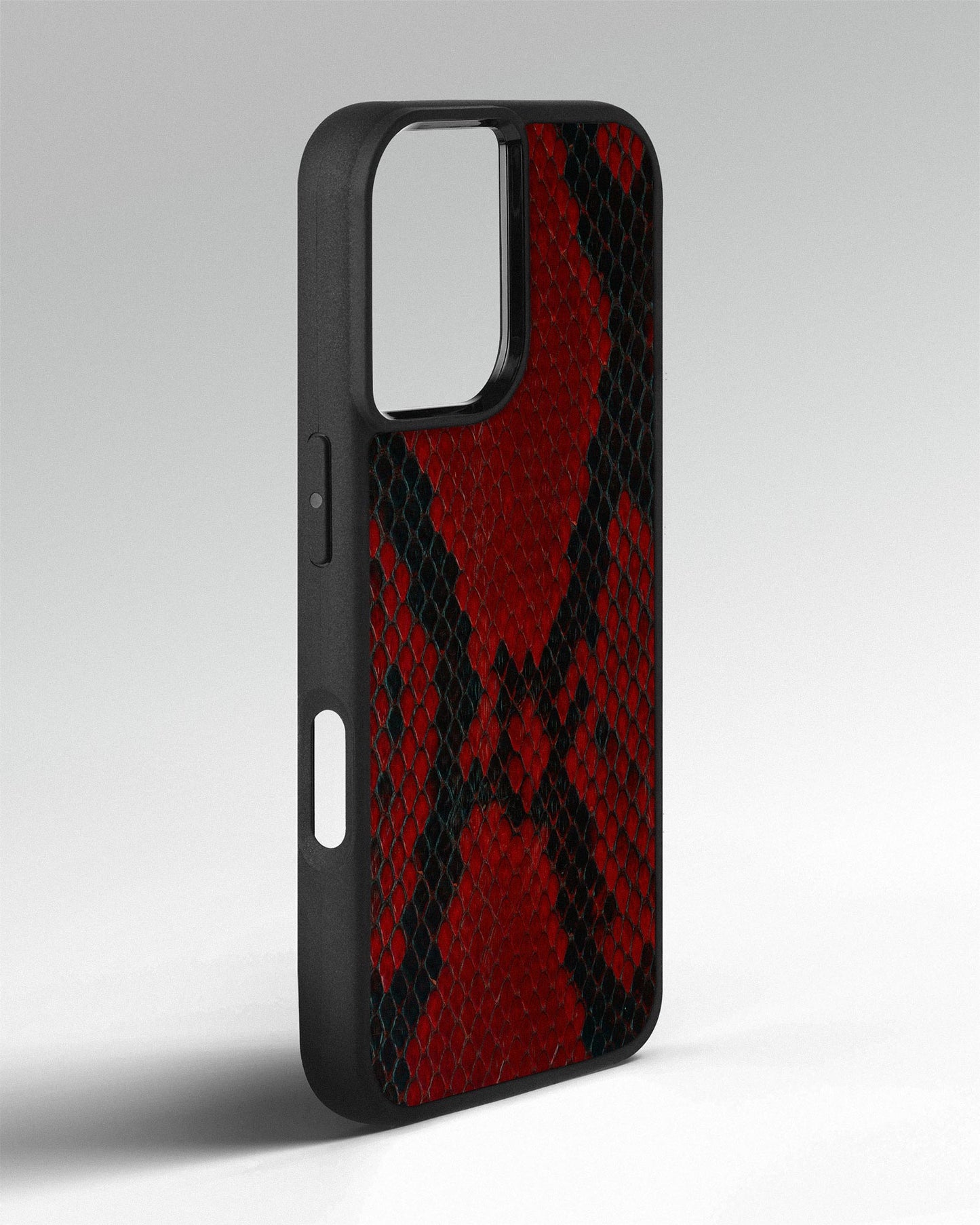 Red Python Skin Sport Case for iPhone 16