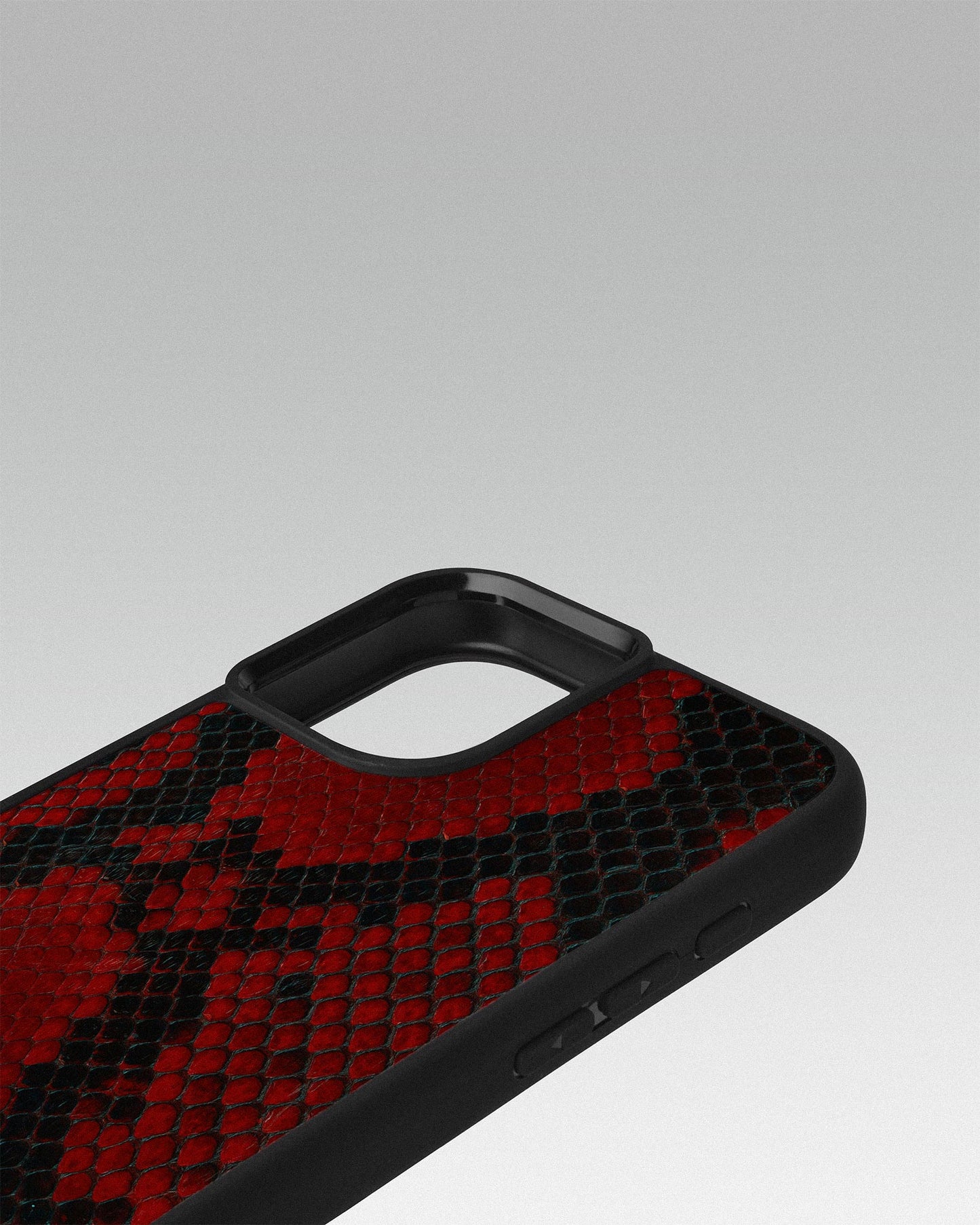 Red Python Skin Sport Case for iPhone 16