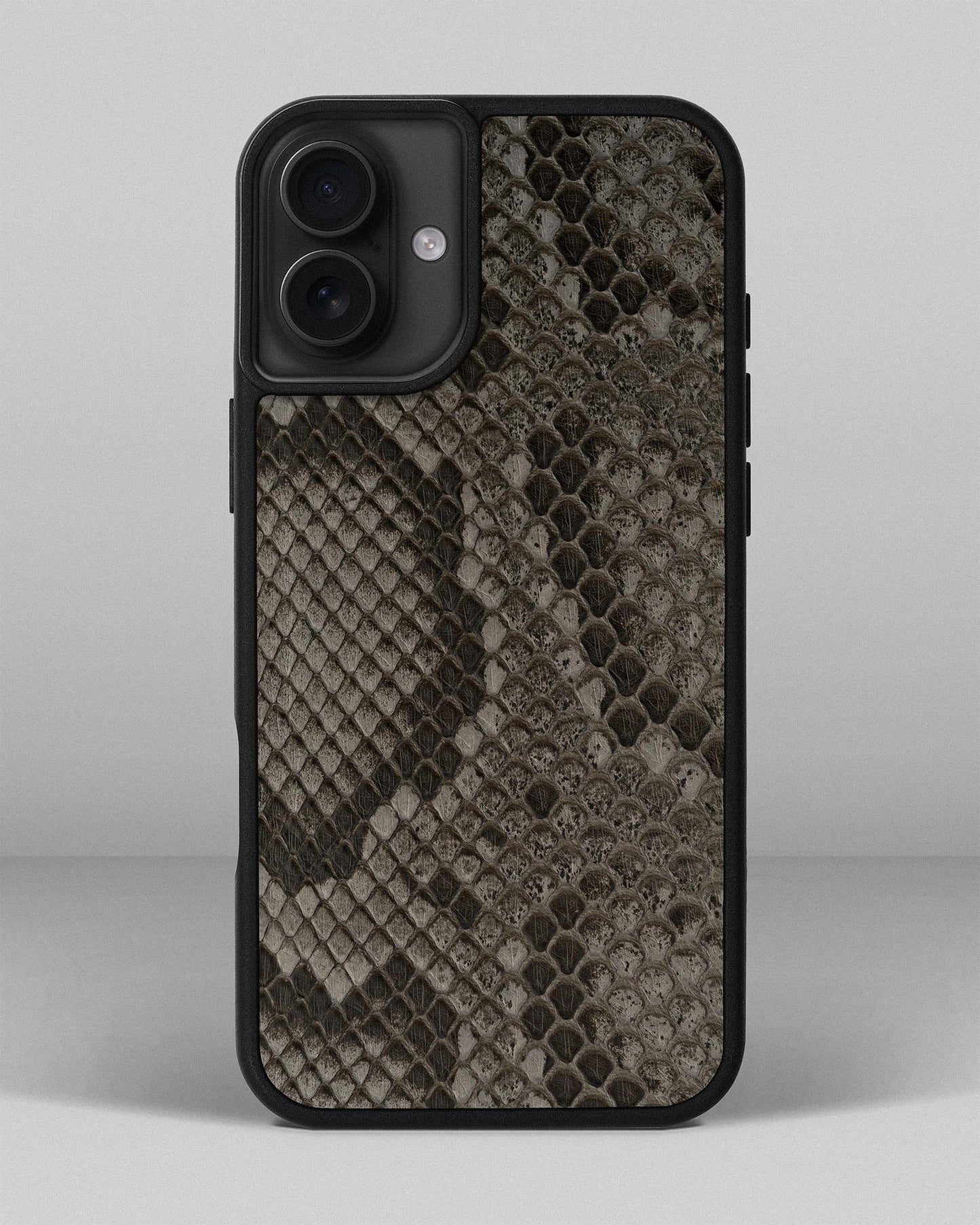 Grey Python Skin Sport Case for iPhone 16 Plus