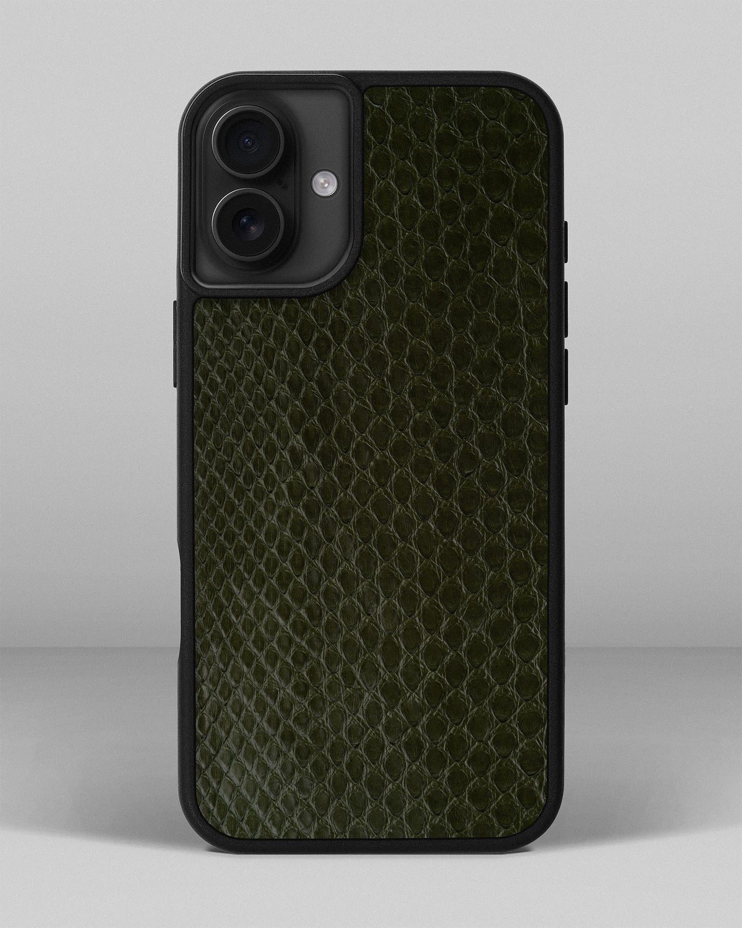 Olive Python Skin Sport Case for iPhone 16 Plus