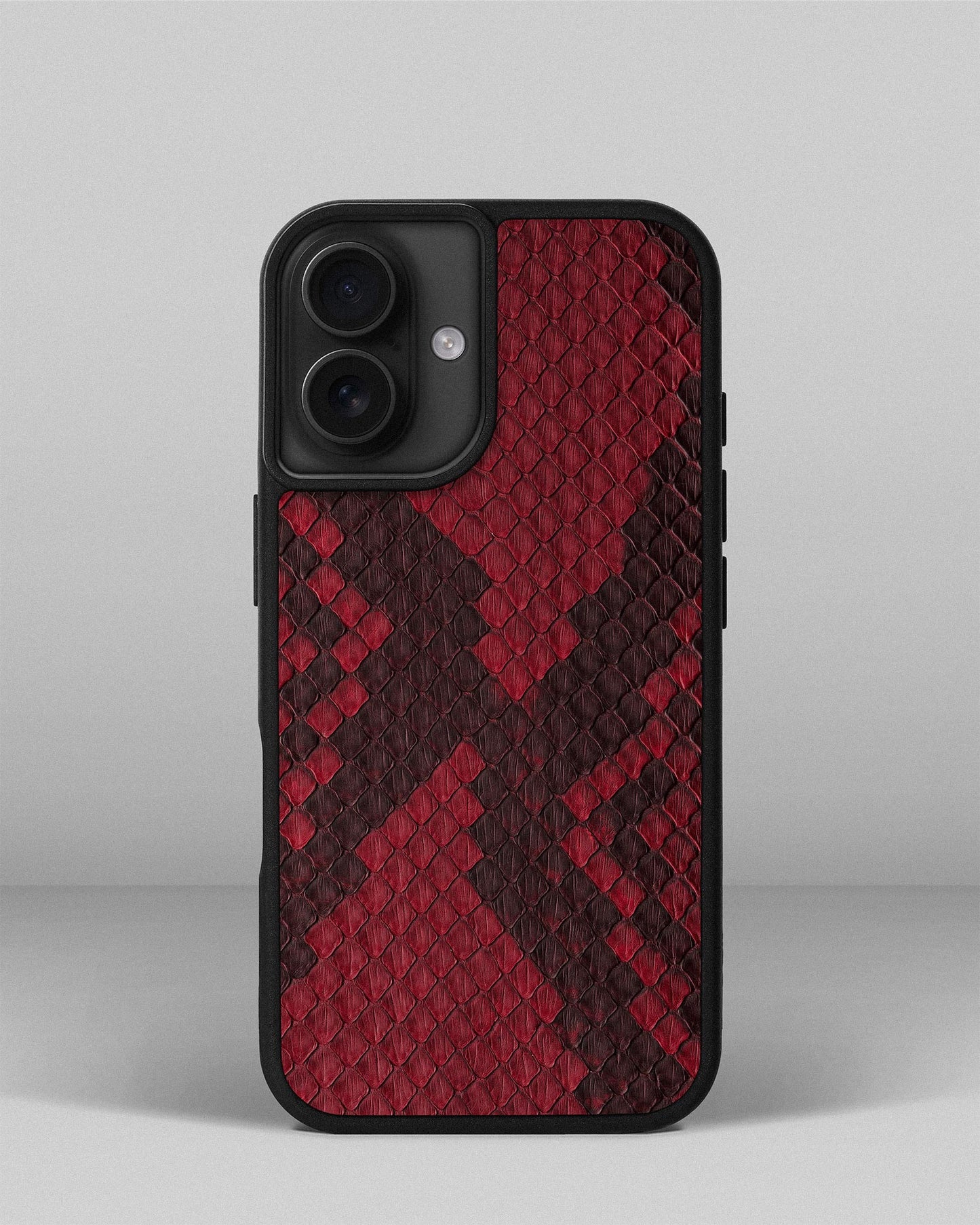 Dusty Red Python Skin Sport Case for iPhone 16