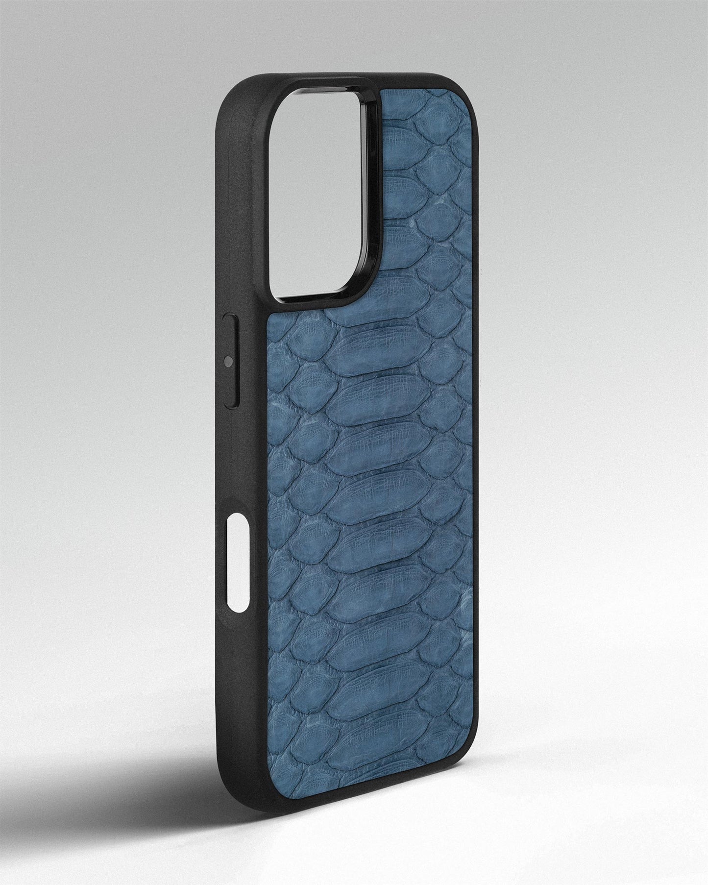 Light Blue Python Leather Sport Case for iPhone 15