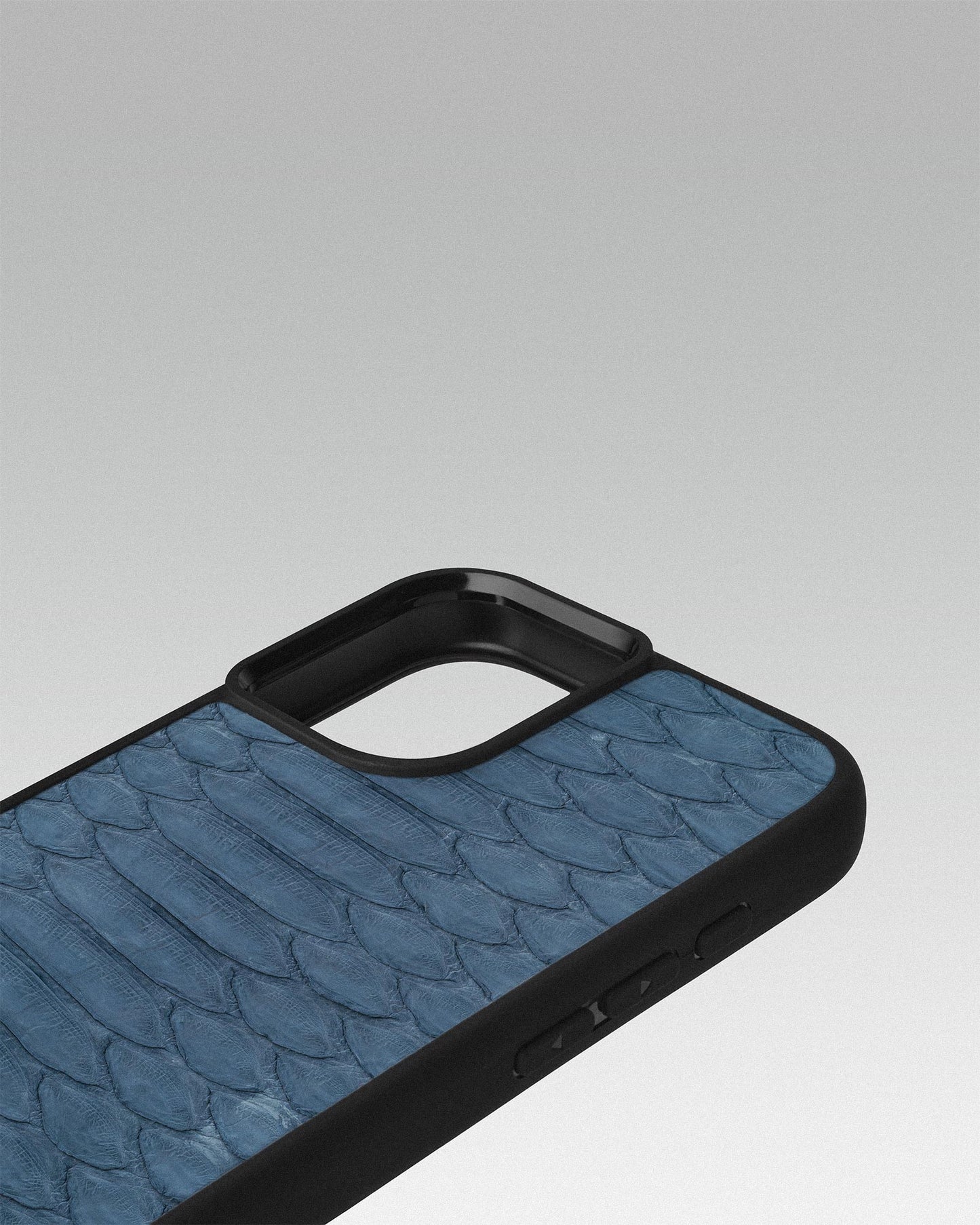 Light Blue Python Leather Sport Case for iPhone 15