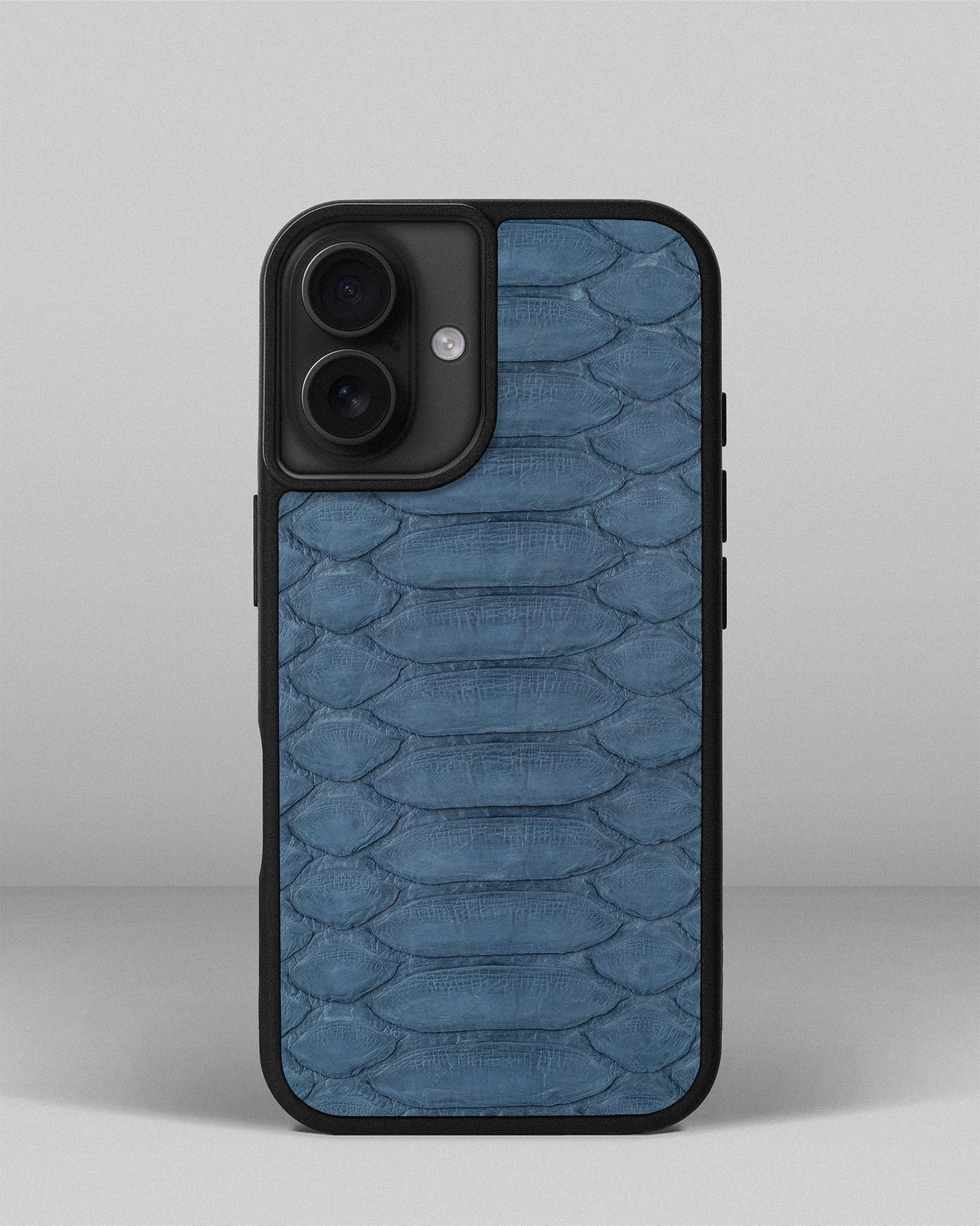 Light Blue Python Leather Sport Case for iPhone 15