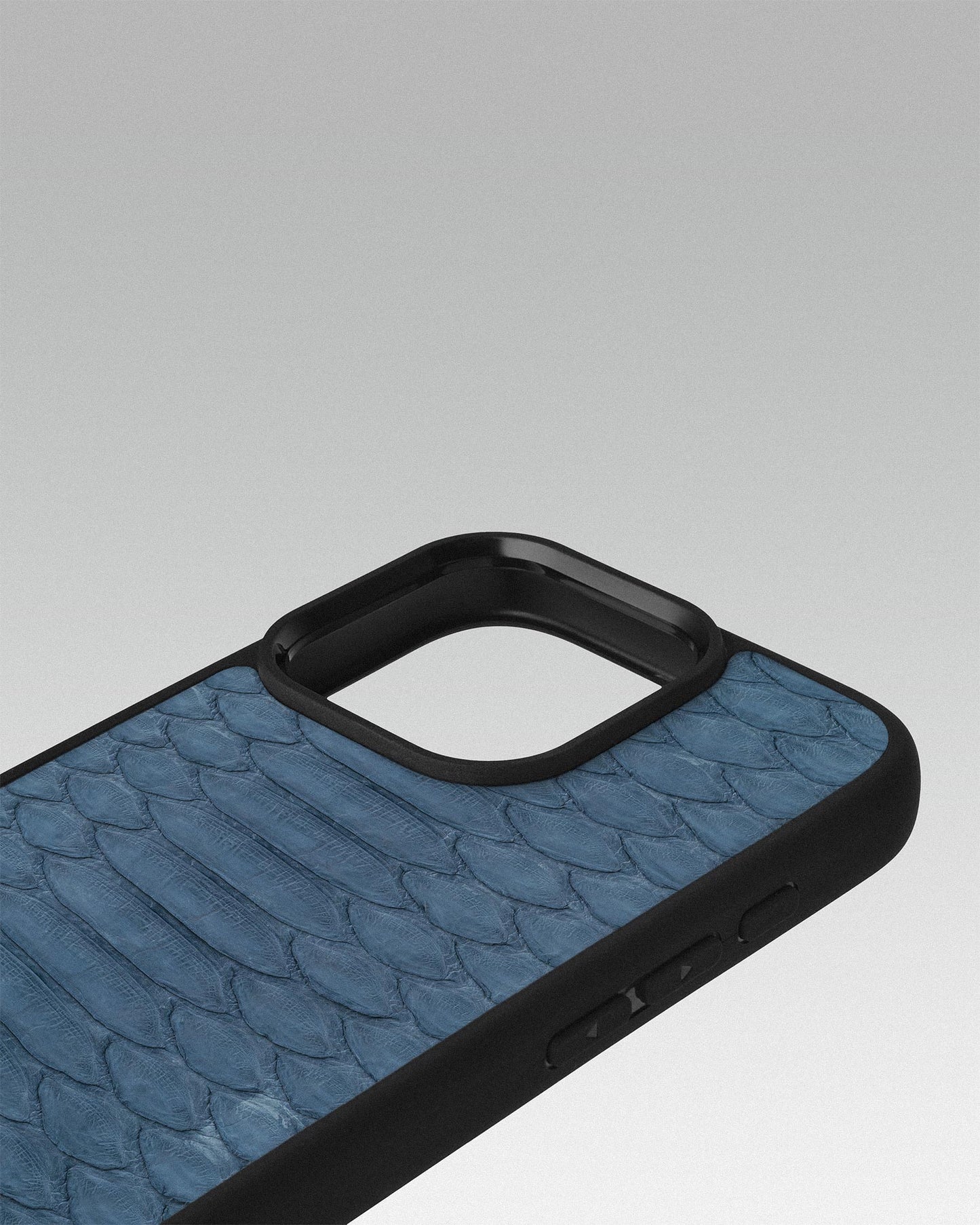 Light Blue Python Leather Sport Case for iPhone 16 Pro Max