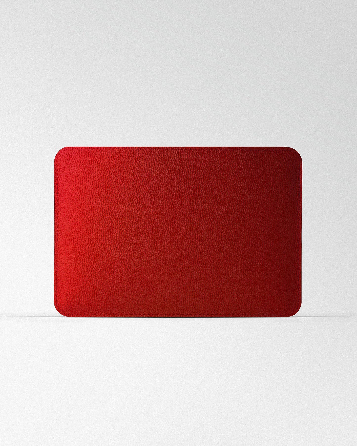 Minimalist MacBook Sleeve in Red Floater Leather