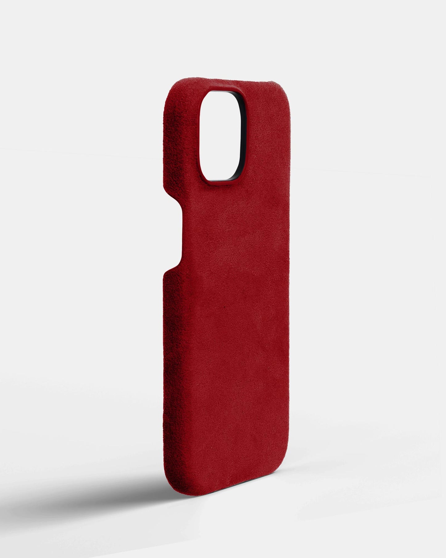 Червоний чохол з алькантари для iPhone 14