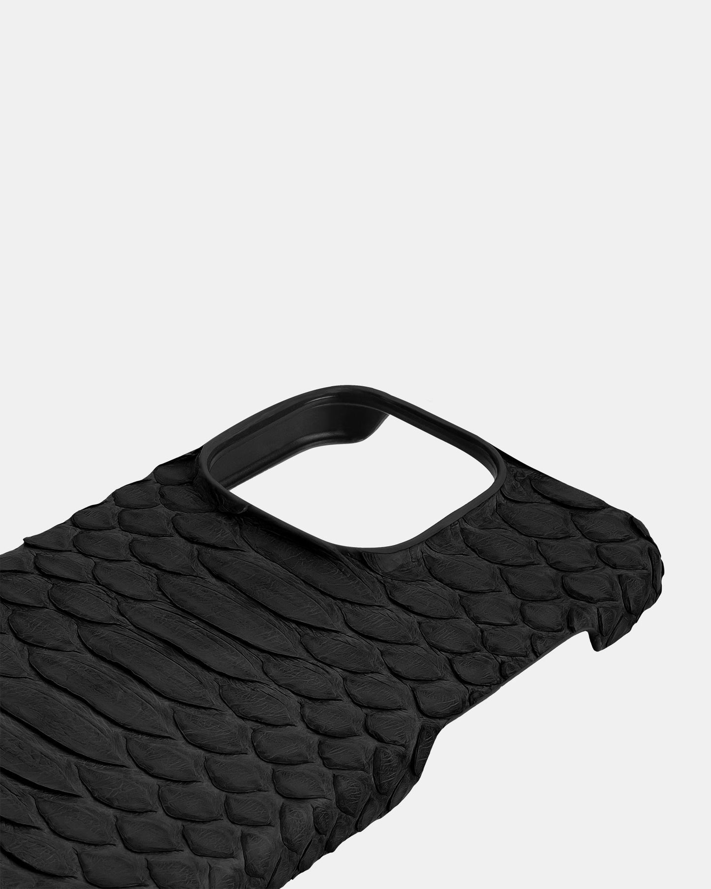 Genuine Black Python Leather Case for iPhone 16 Pro Max