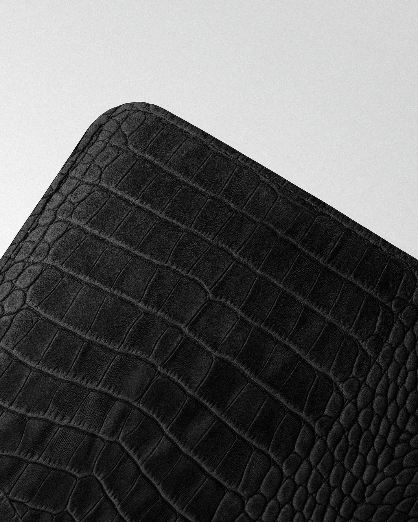 Minimalist MacBook Sleeve With Black Crocodile Embossing