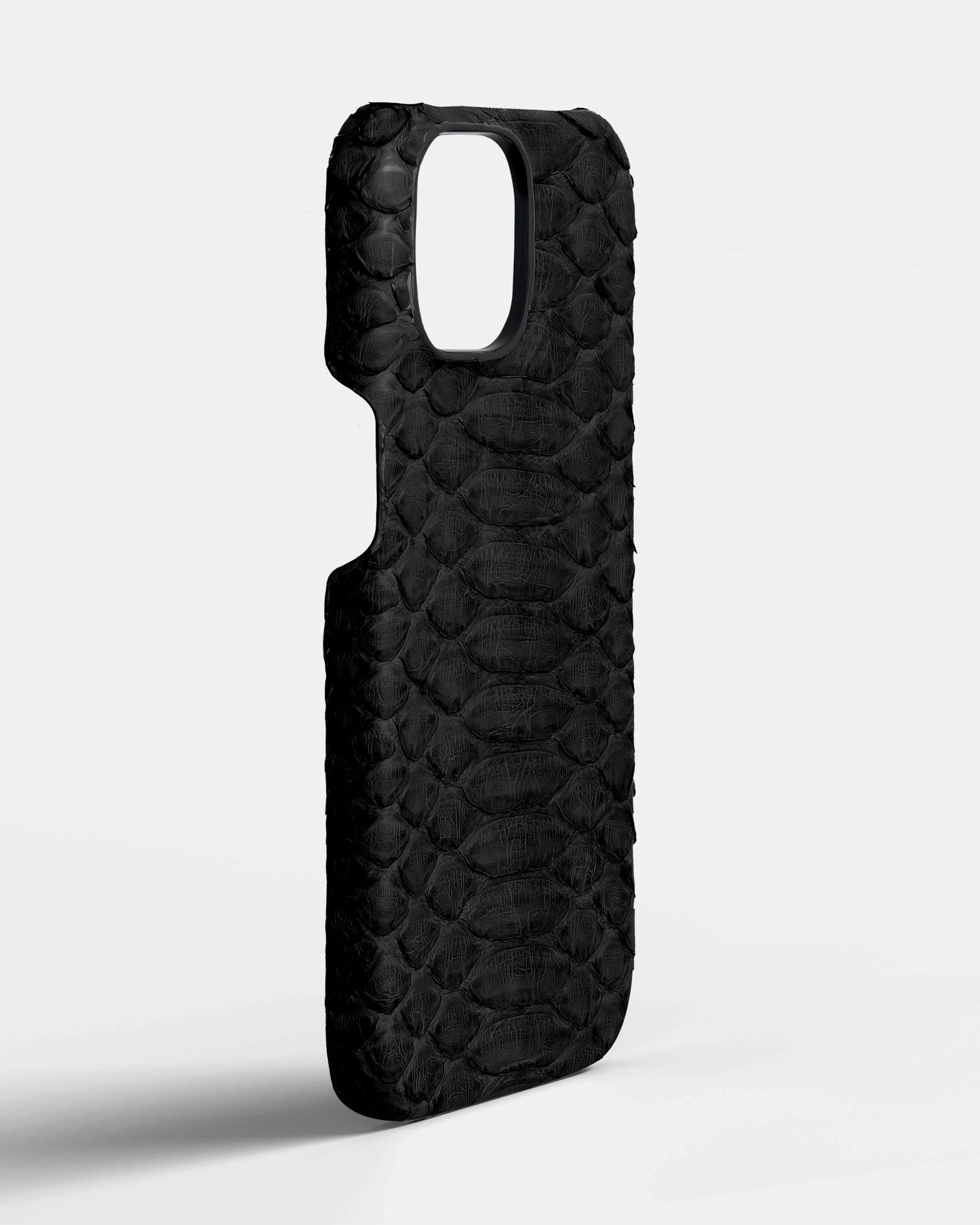 Genuine Black Python Leather Case for iPhone 15 Plus