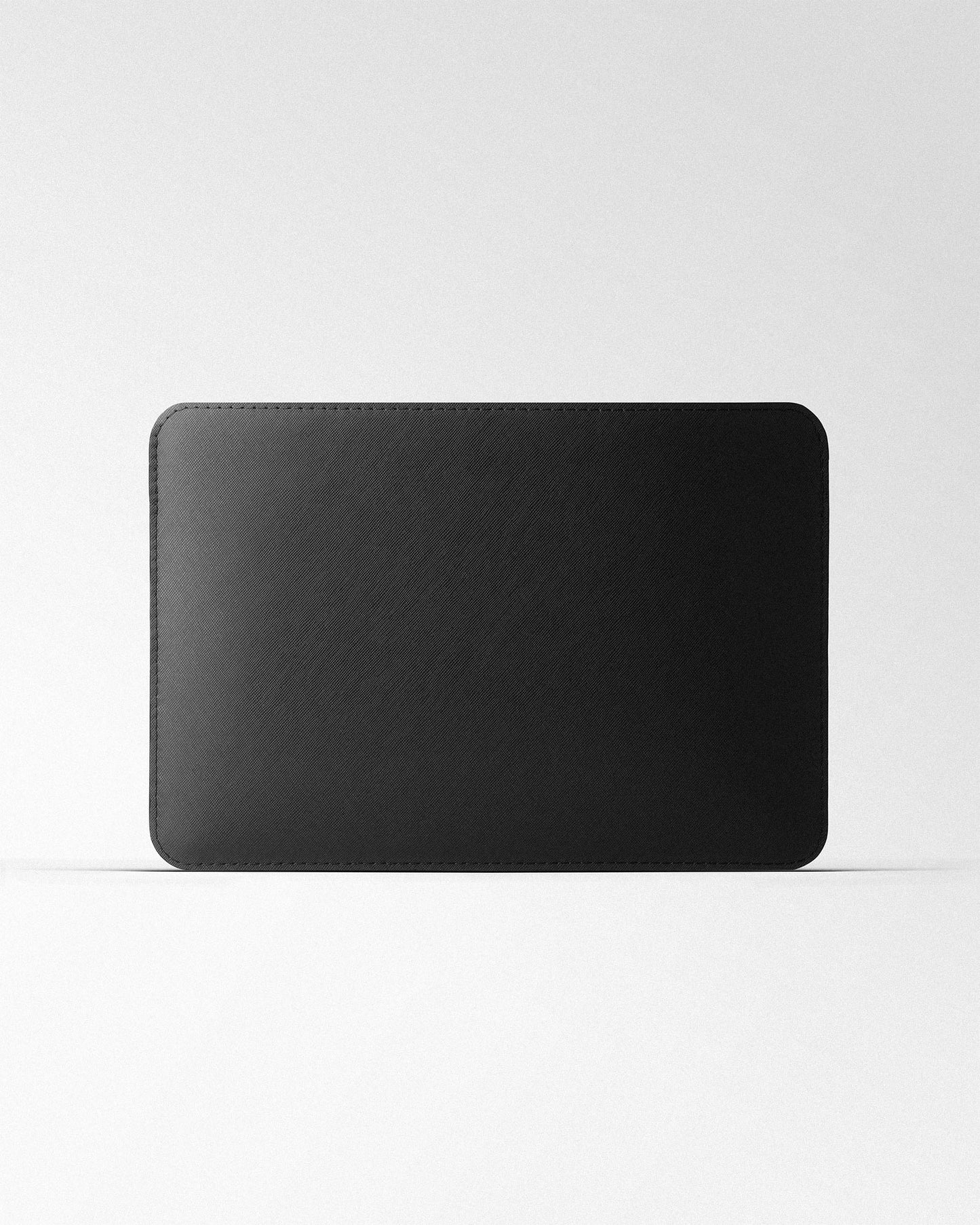Minimalist MacBook Sleeve in Black Saffiano Leather