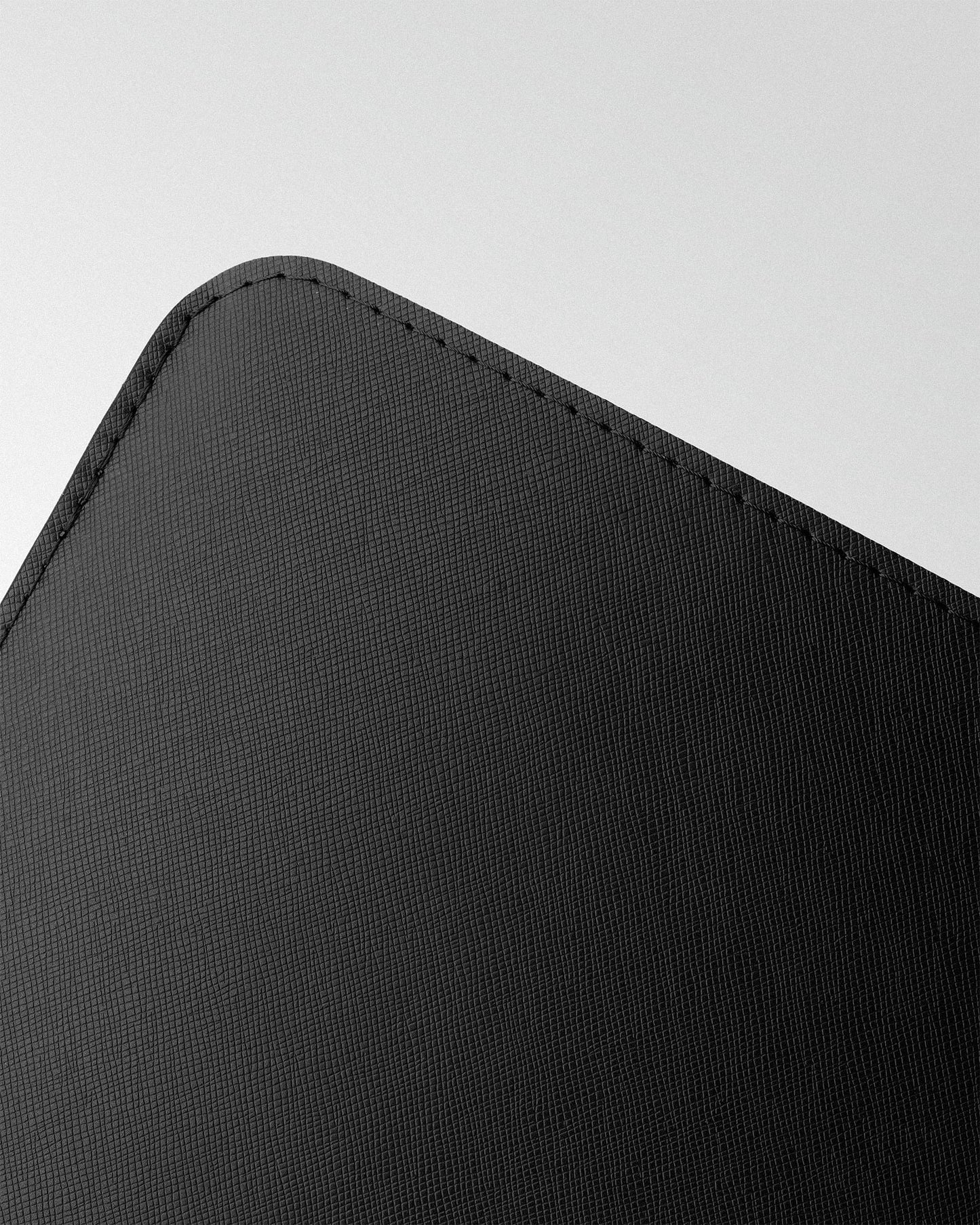Minimalist MacBook Sleeve in Black Saffiano Leather