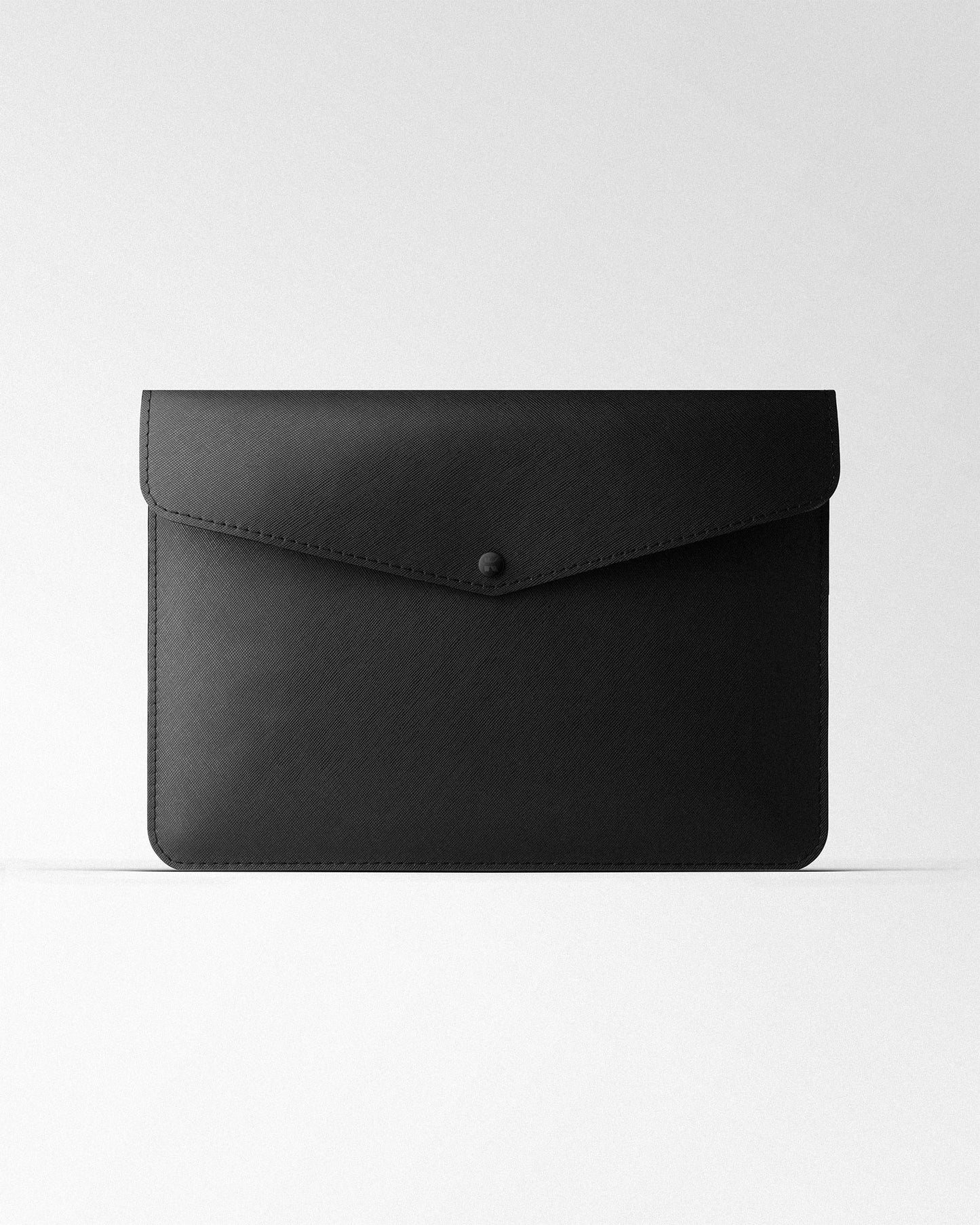 Envelope MacBook Sleeve in Black Saffiano Leather