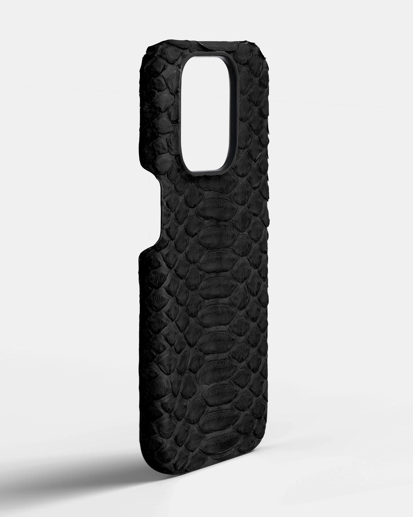 Genuine Black Python Leather Case for iPhone 16 Pro Max