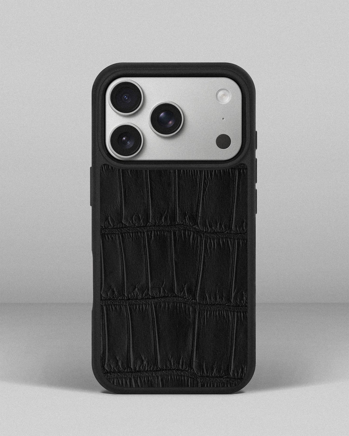 Black Crocodile Leather Sport Case for iPhone 17 Pro