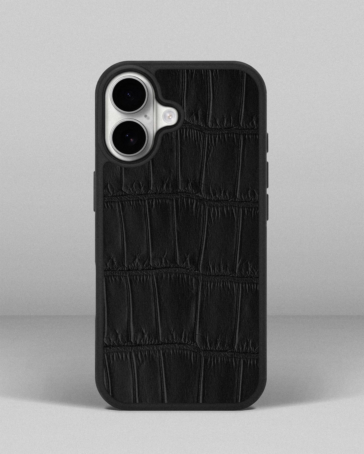 Black Crocodile Leather Sport Case for iPhone 17
