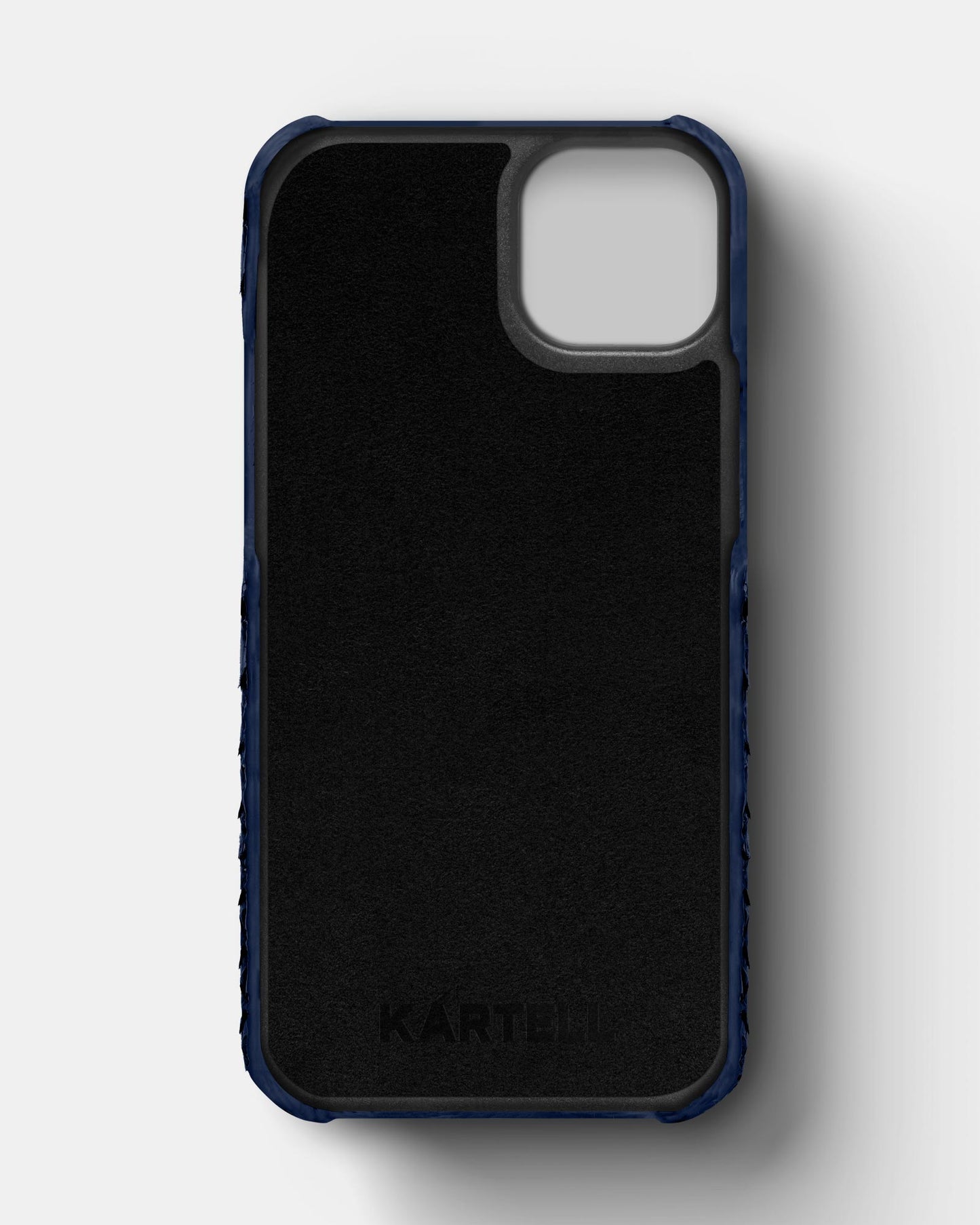 Genuine Navy Blue Python Leather Case for iPhone 14 Plus