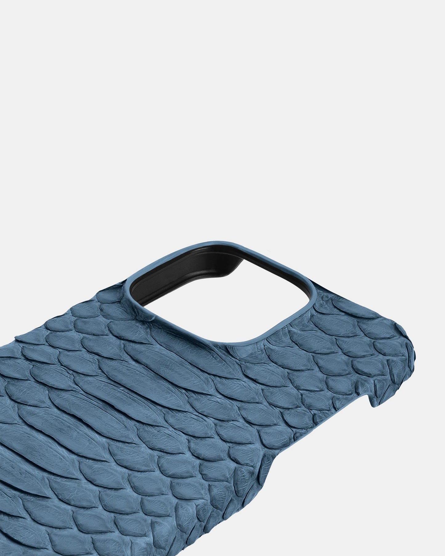 Genuine Light Blue Python Leather Case for iPhone 16 Pro Max