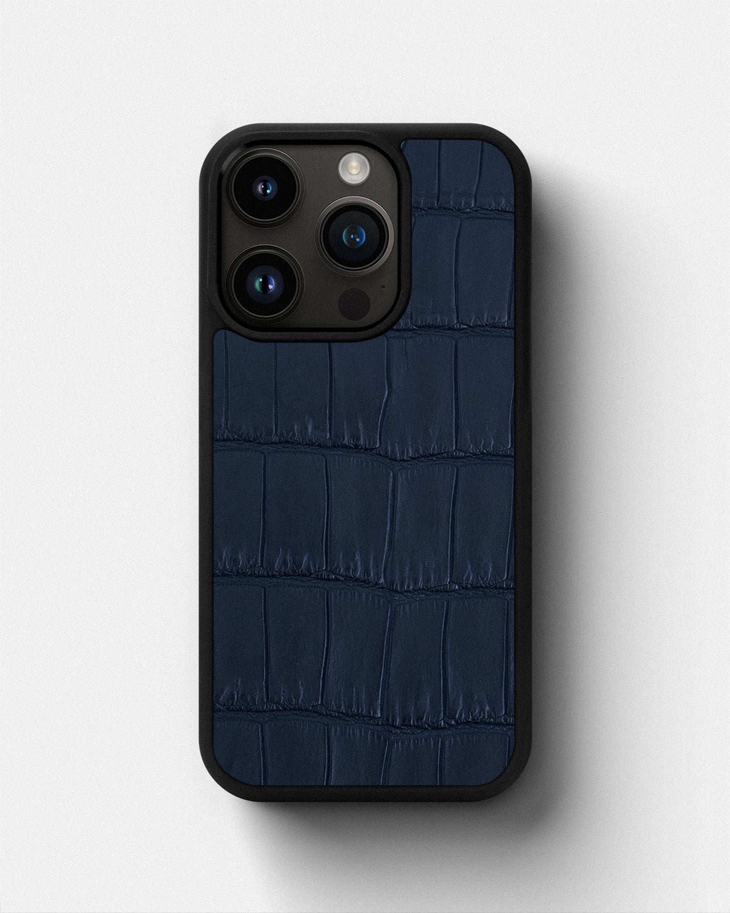 Dark blue Crocodile Leather Sport Case for iPhone 14 Pro