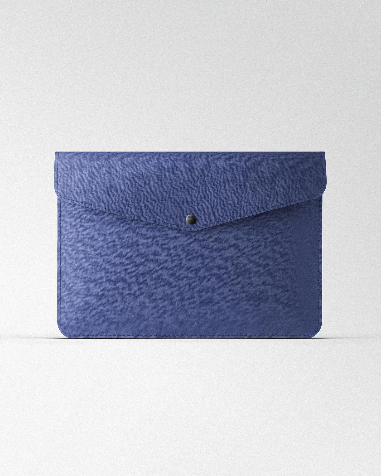 Envelope MacBook Sleeve in Blue Saffiano Leather